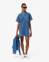 Oversized-Polokleid aus Denim