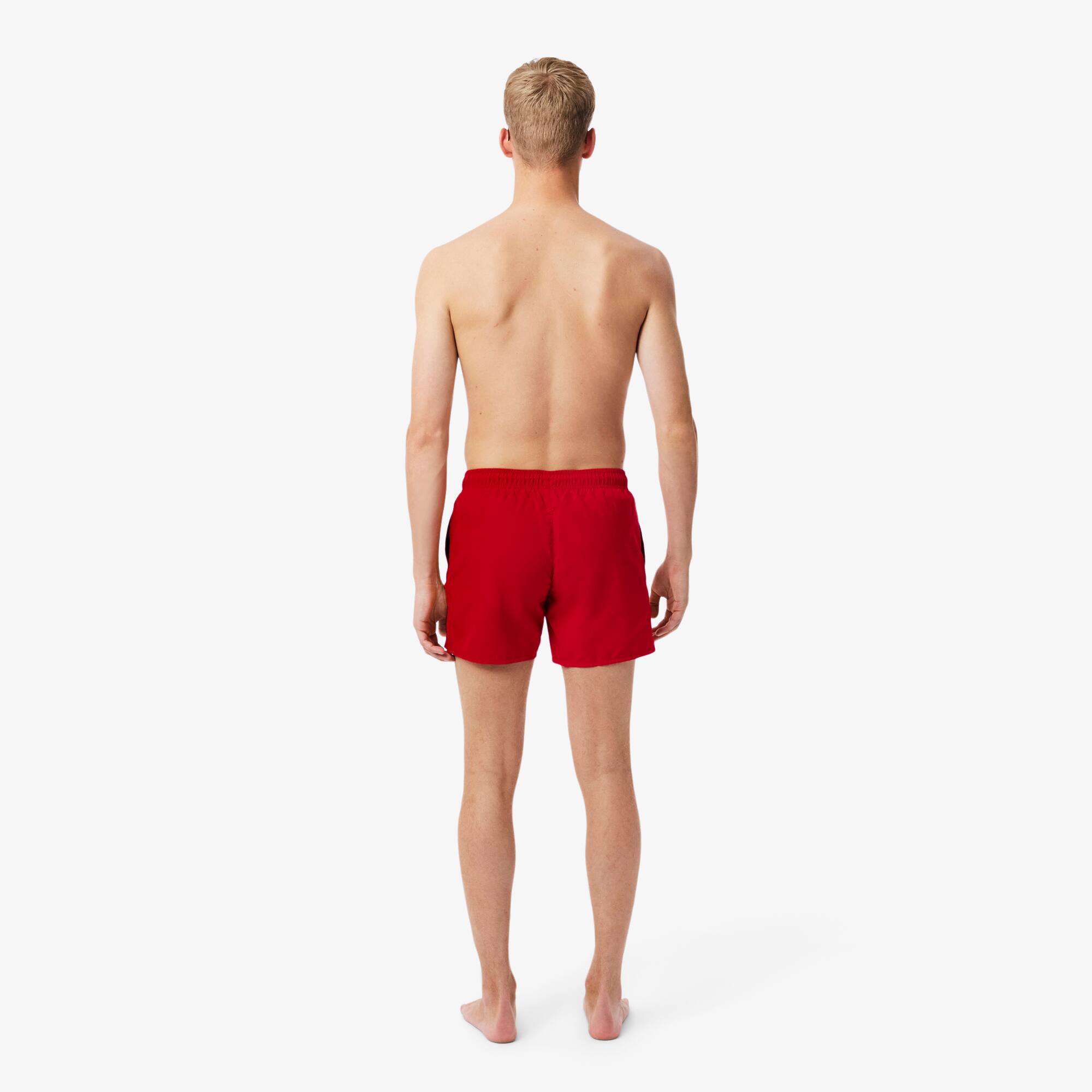 Thumbnail - Lacoste Schnell trocknende Badehose - Rot / Grün Size L