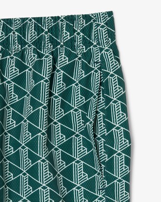 Halblange Badehose mit Monogramm-Druck