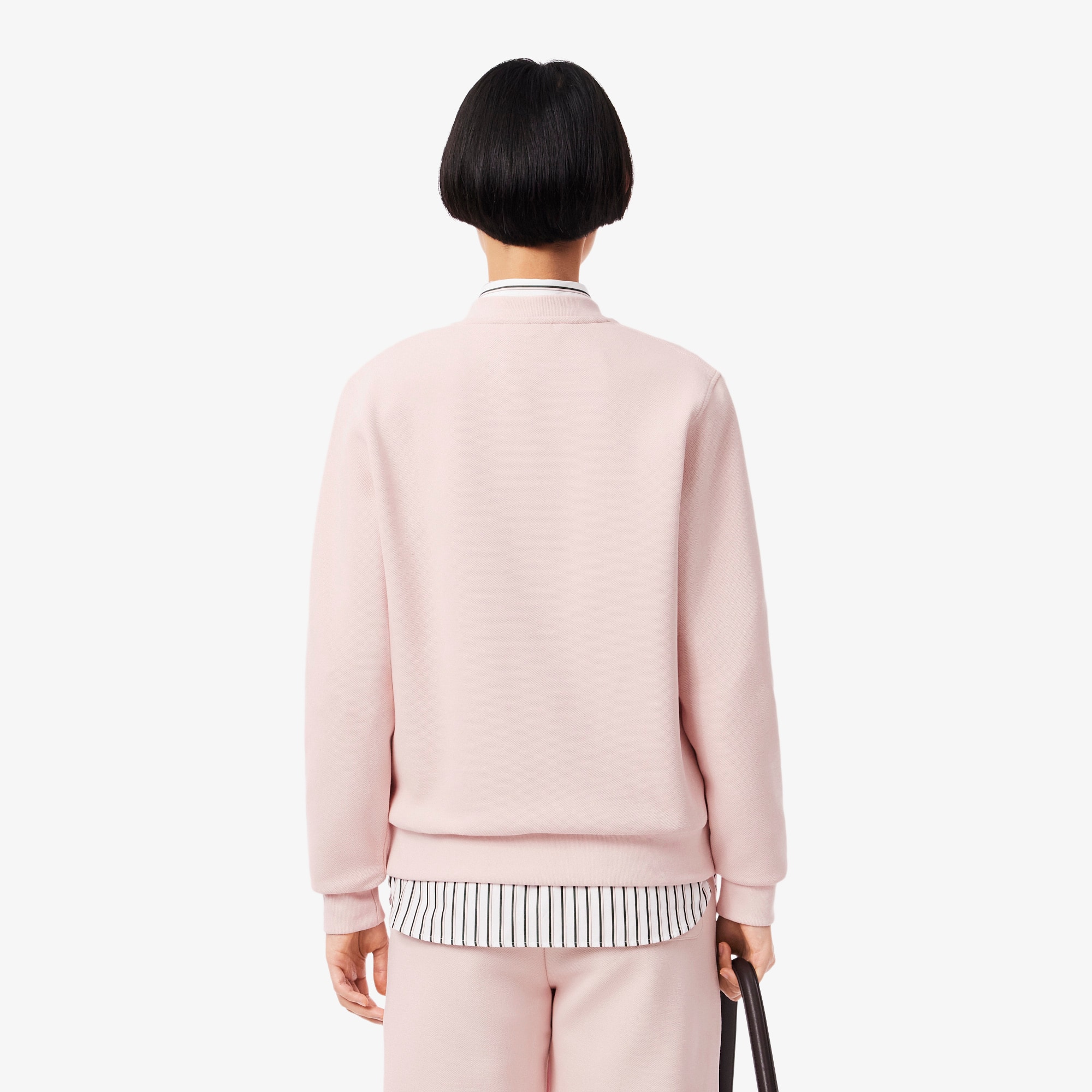 Thumbnail - Lacoste Relaxed Fit-Sweatshirt aus Piqué mit Rundhalsausschnitt - Hellrosa Size 40