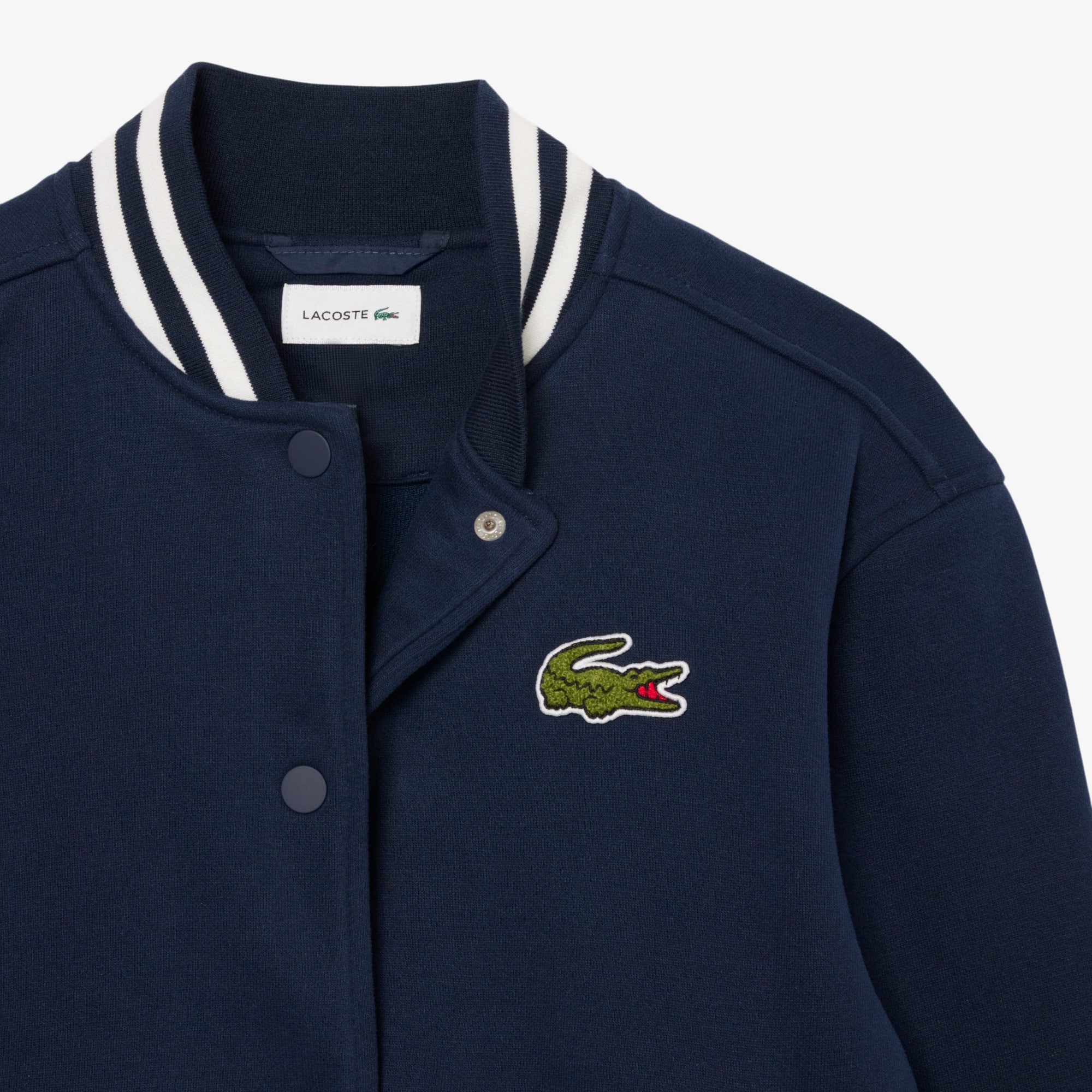 Thumbnail - Lacoste Bomberjacke aus Fleece mit gesticktem Badge - Navy Blau Size 9 - 10A
