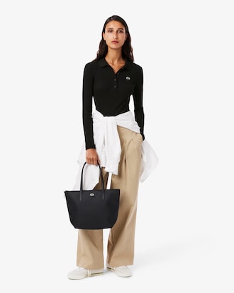 Slim Fit-Polohemd L.12.D aus gerippter Baumwolle