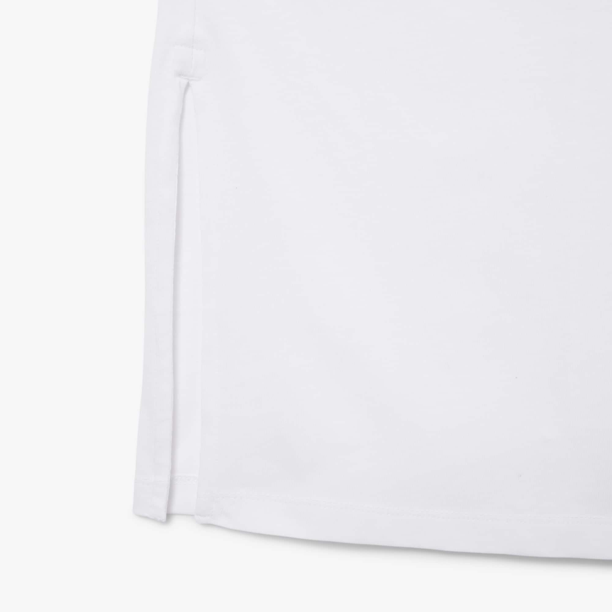 Thumbnail - Lacoste T-Shirt-Kleid mit Kontrasteinfassung aus Jersey - Blanc / Vert Size 32