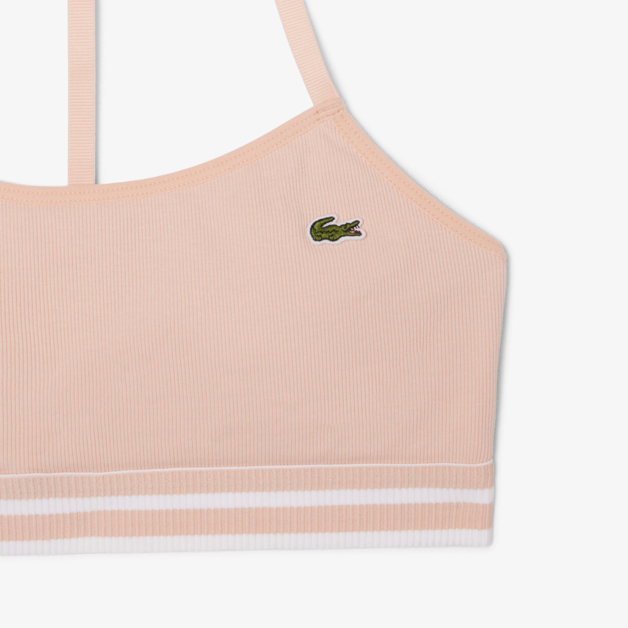 Thumbnail - Lacoste Bralette aus Baumwoll-Rippstrick - Rose Size M