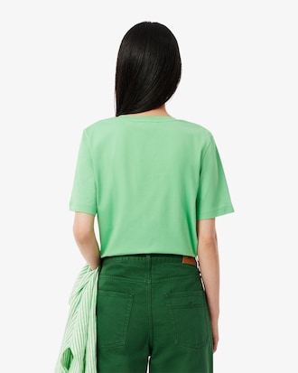 Relaxed Fit-T-Shirt aus weicher Baumwolle mit V-Ausschnitt