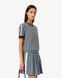 Slim Fit Jacquard-T-Shirt mit Monogramm