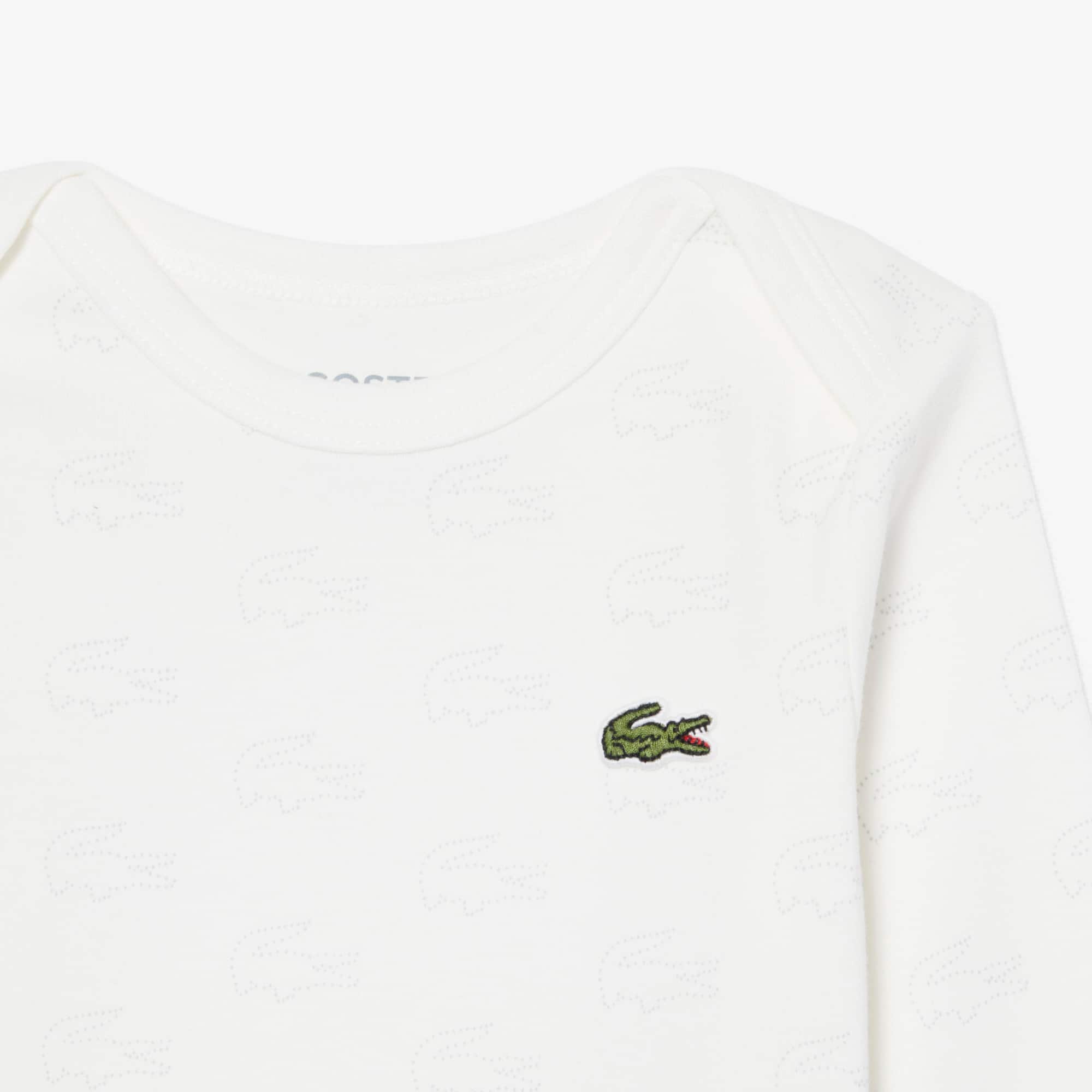 Thumbnail - Lacoste Baby-Set aus Baumwolle mit Print - Weiß Size 3 - 6M