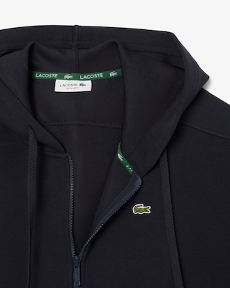 Hoodie aus Piqué mit Reißverschluss