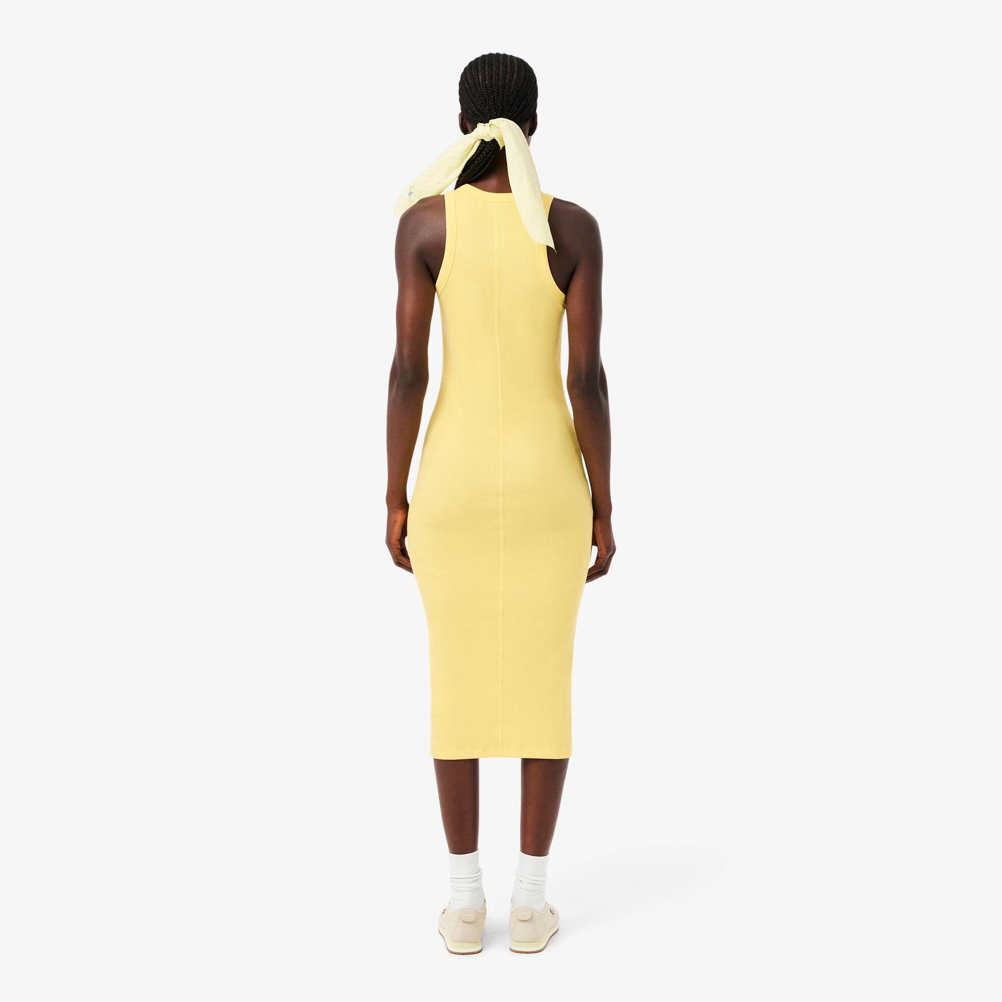 Thumbnail - Lacoste Ärmelloses Kleid aus Baumwolle - Gelb Size 36