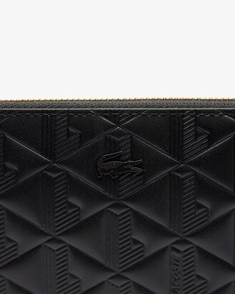 Brieftasche Maheki aus gepr&auml;gtem Leder mit Rei&szlig;verschluss