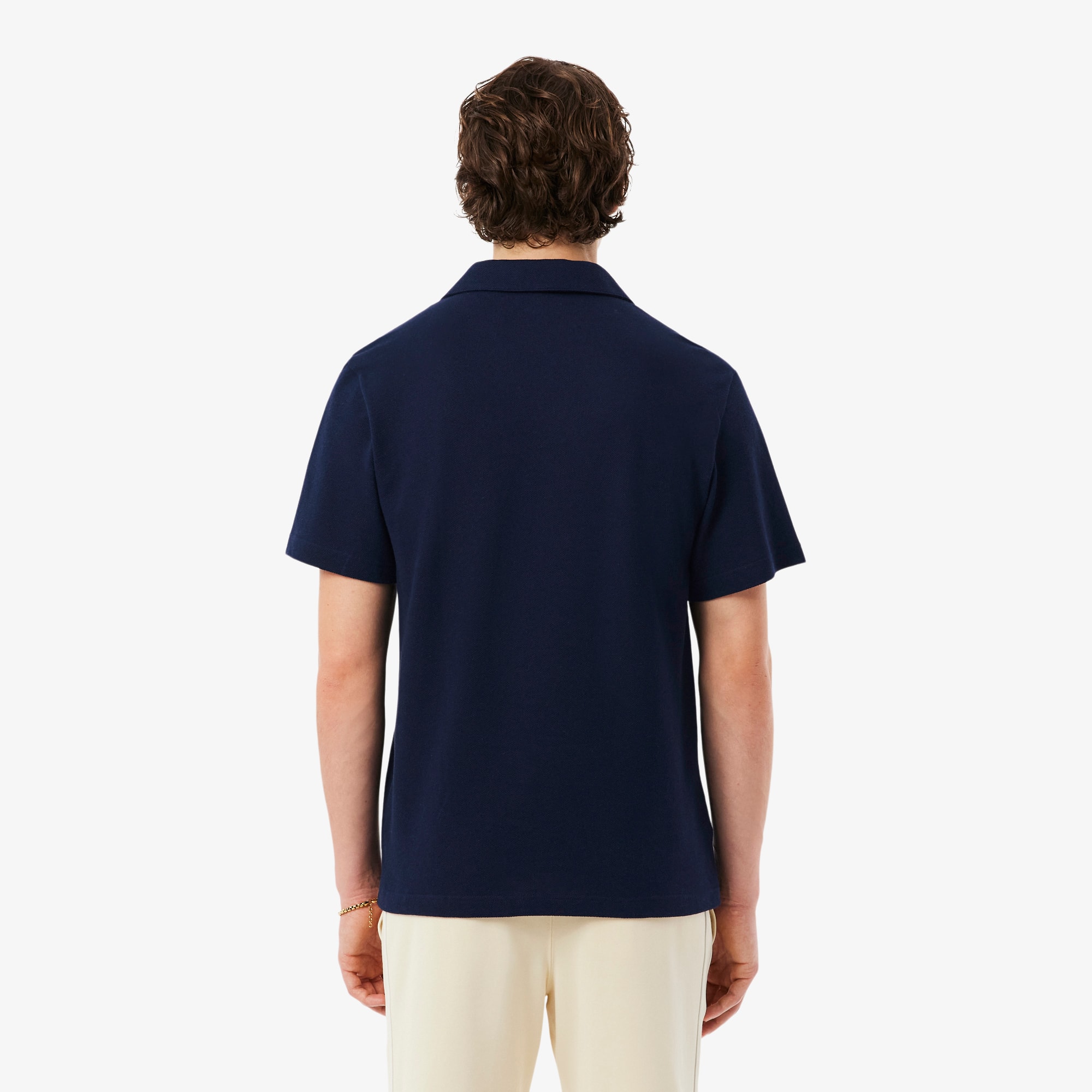 Thumbnail - Lacoste Classic Fit-Polohemd aus Baumwoll-Leinenmischung - Navy Blau Size S