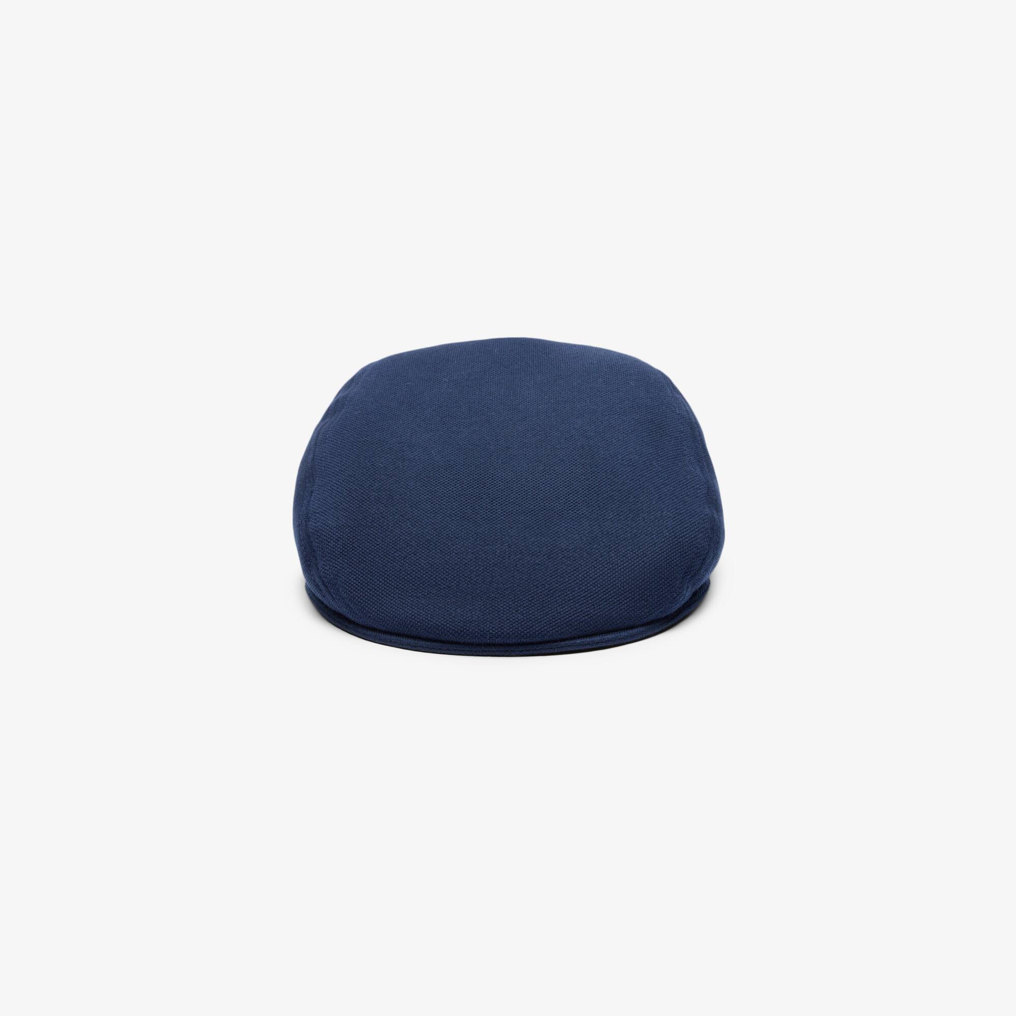 Thumbnail - Lacoste Baskenmütze aus Petit Piqué mit gesticktem Krokodil - Navy Blau Size S