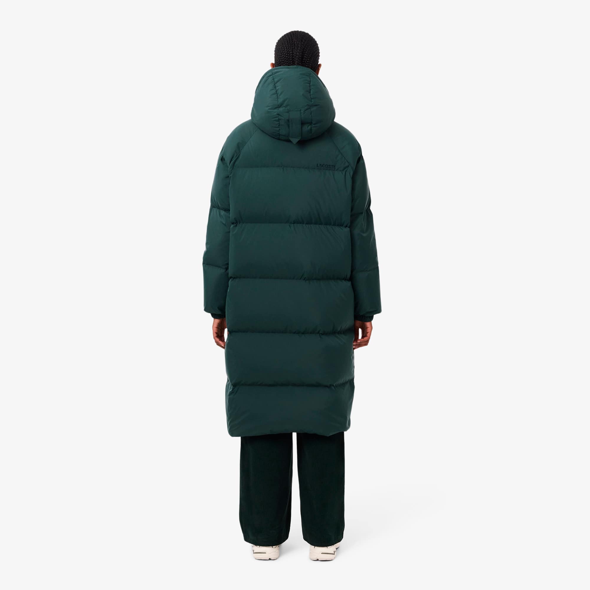 Thumbnail - Lacoste Lange Oversized-Daunenjacken - Grün / Weiß Size 36