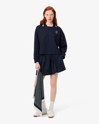 Oversized-Sweatshirt aus Piqu&eacute; mit Polokragen