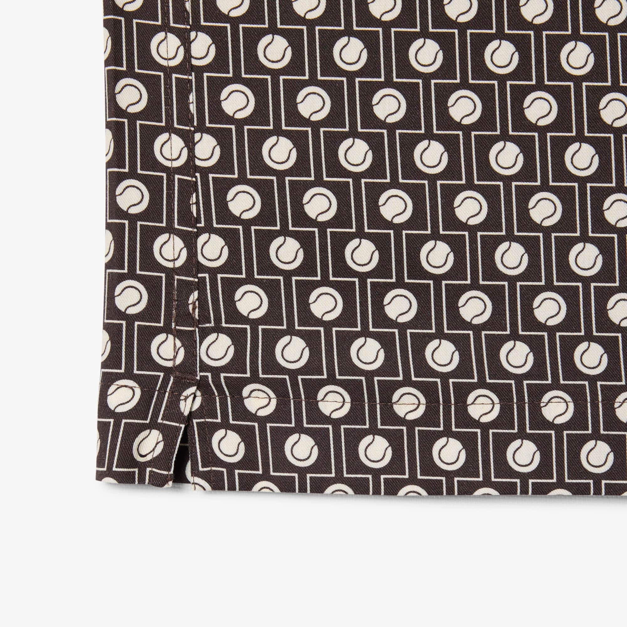 Thumbnail - Lacoste Relaxed Fit Short Sleeved Shirt - Marron / Beige Size 44