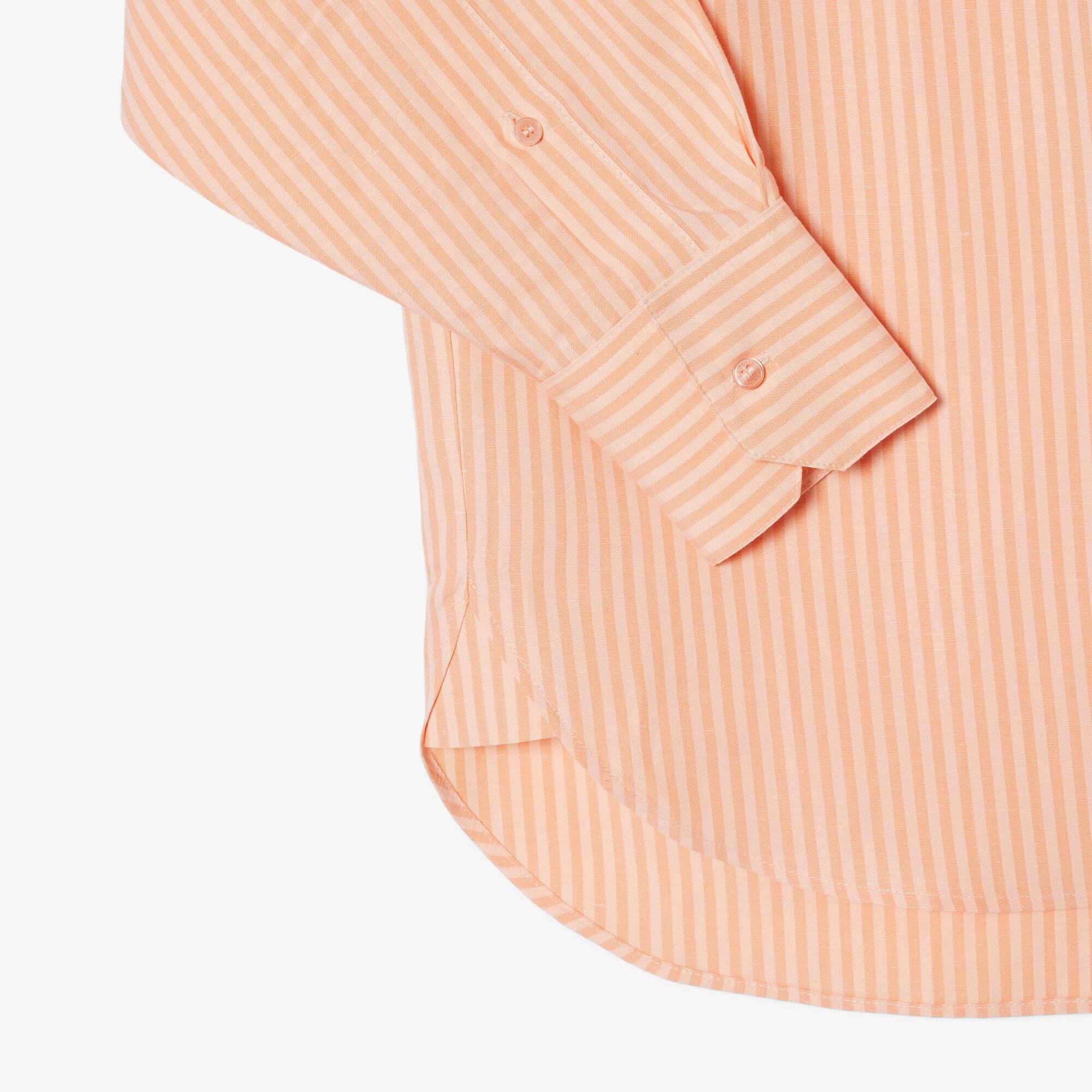 Thumbnail - Lacoste Oversized-Hemd aus Leinenmischung - Rose / Orange Size 38