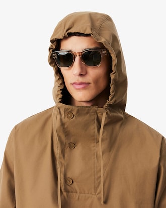 Jacke aus wasserabweisendem Canvas mit halbem Rei&szlig;verschluss und Badge-Akzent
