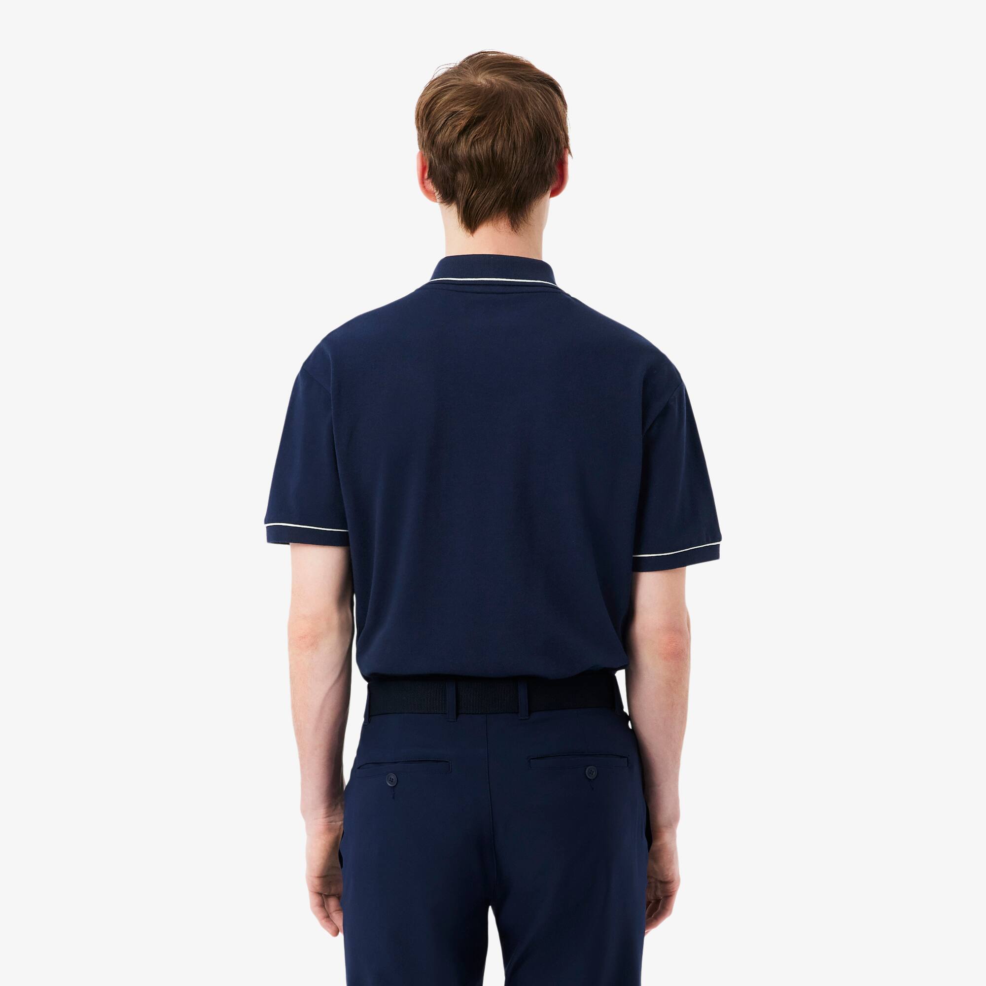 Thumbnail - Lacoste Golf-Polohemd aus Mini Piqué mit Wärmeregulierung - Navy Blau Size L
