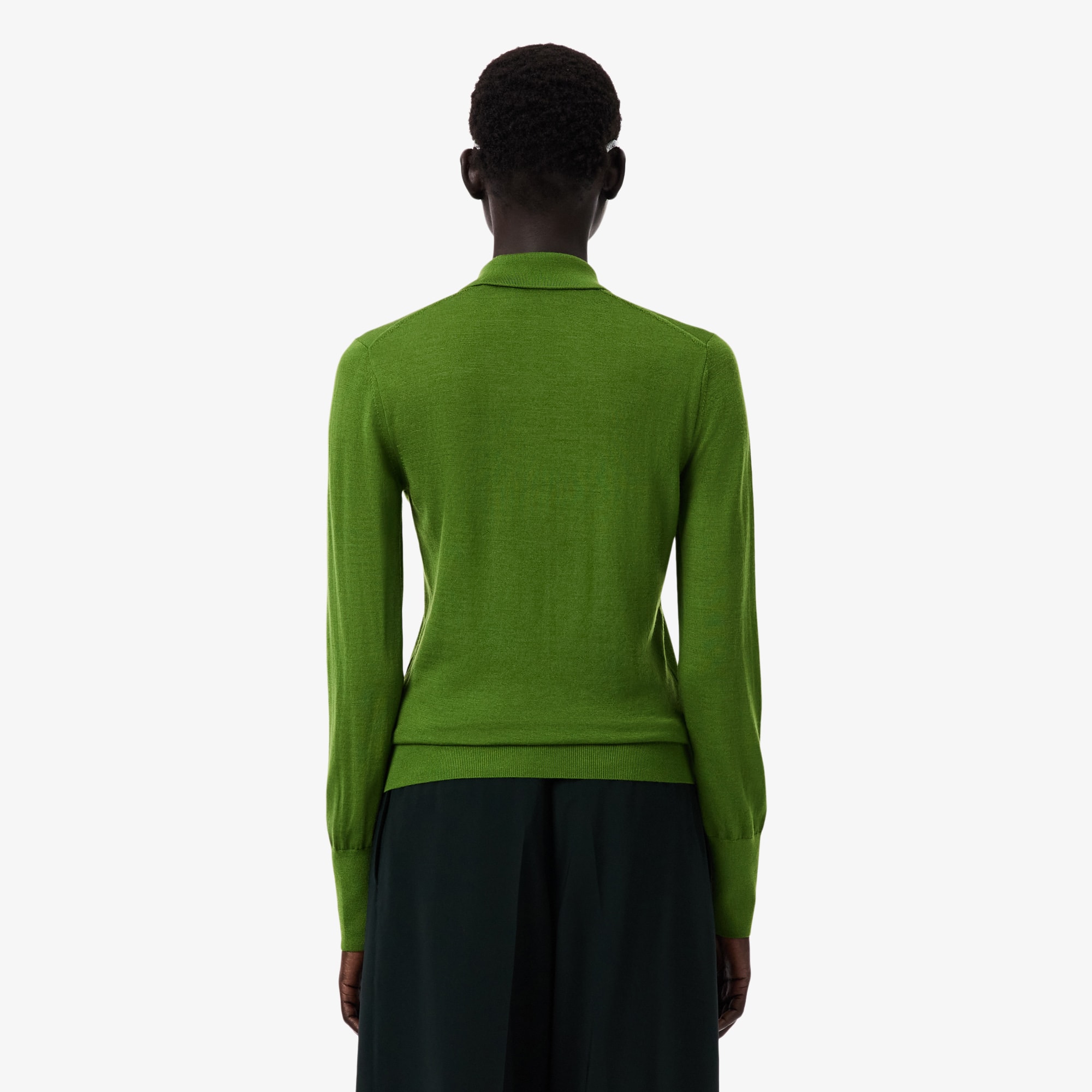 Thumbnail - Lacoste Pullover Runway aus Merinowolle mit Polokragen - Vert Size 40