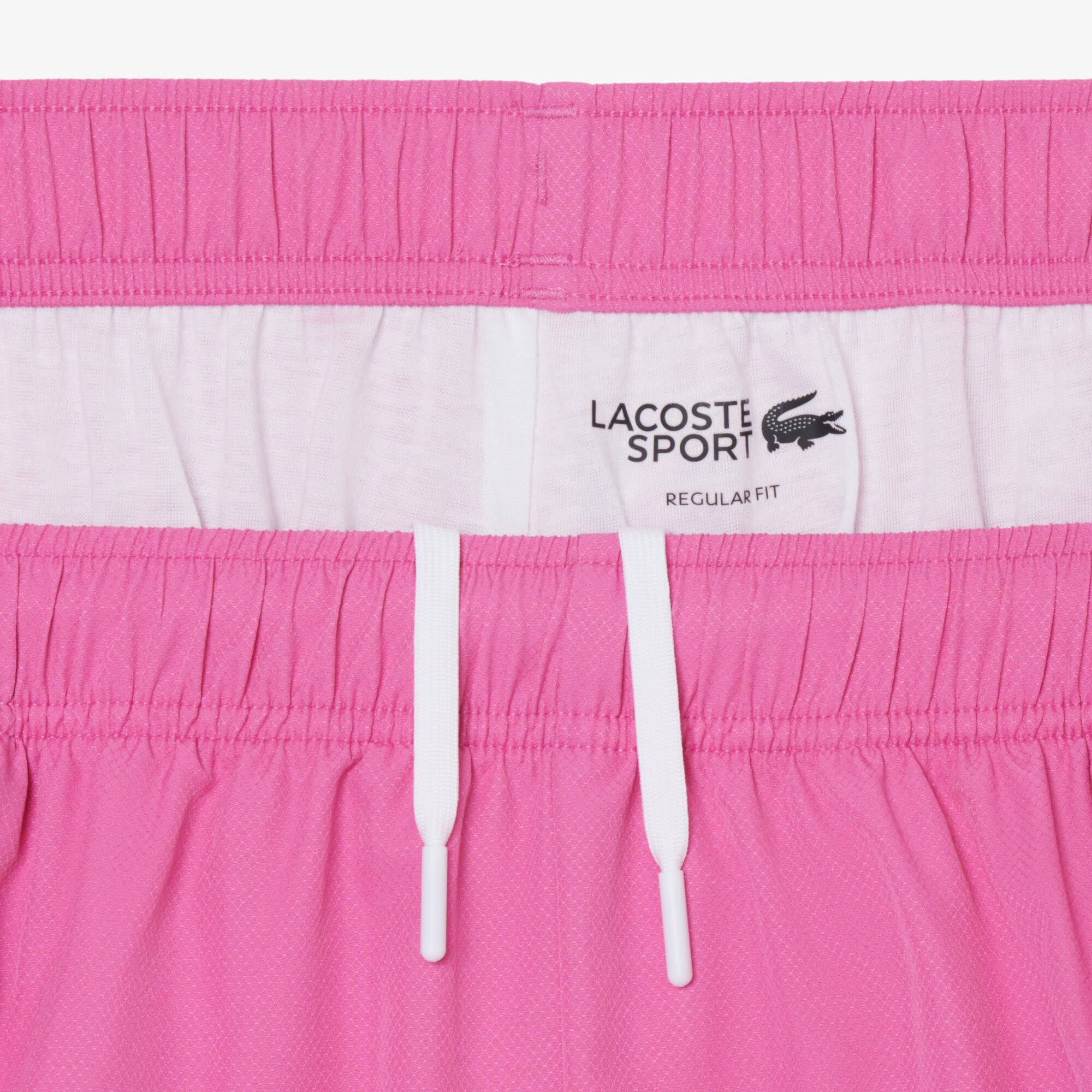 Thumbnail - Lacoste Sportshorts aus Diamant-Taft mit Einfassung - Rose Size M