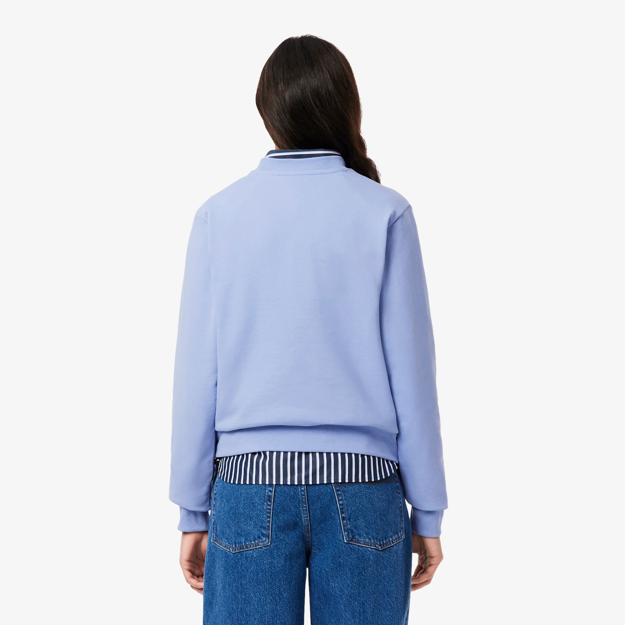 Thumbnail - Lacoste Relaxed Fit-Sweatshirt aus Fleece mit Rundhalsausschnitt - Lila Size 36