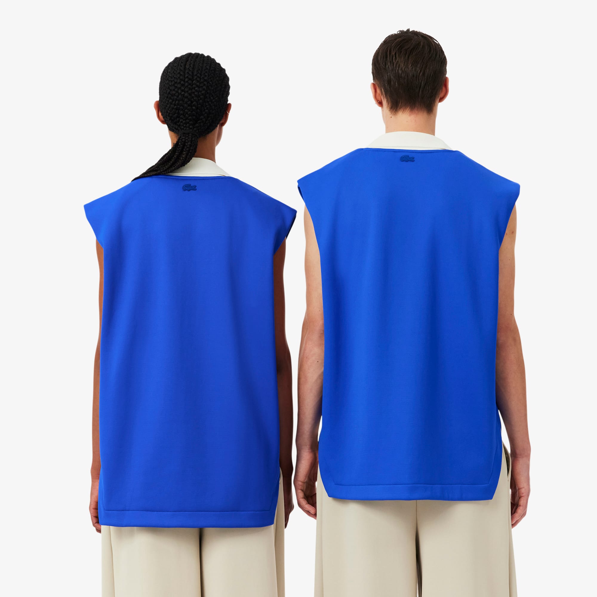 Thumbnail - Lacoste Ärmelloses Strick-Sweatshirt Runway mit V-Ausschnitt - Blau Size L