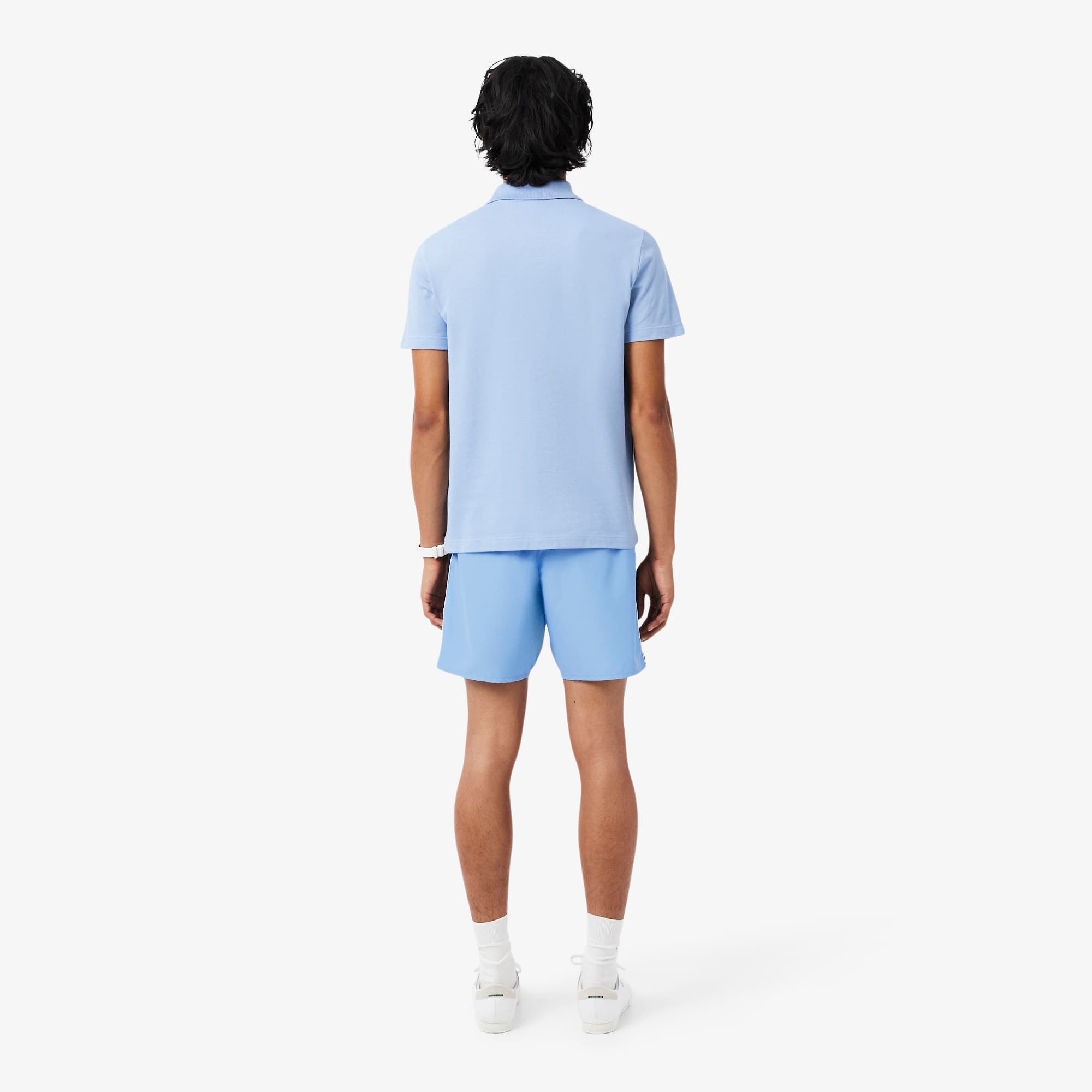 Thumbnail - Lacoste Halblange Badehose mit Colorblock-Design - Bleu Clair / Noir Size 6 - XL