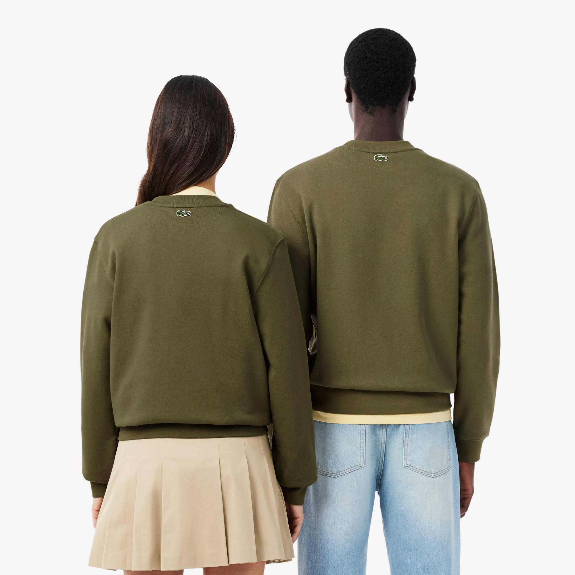 Thumbnail - Lacoste Sweatshirt aus Fleece mit Print - Khaki Grün Size L