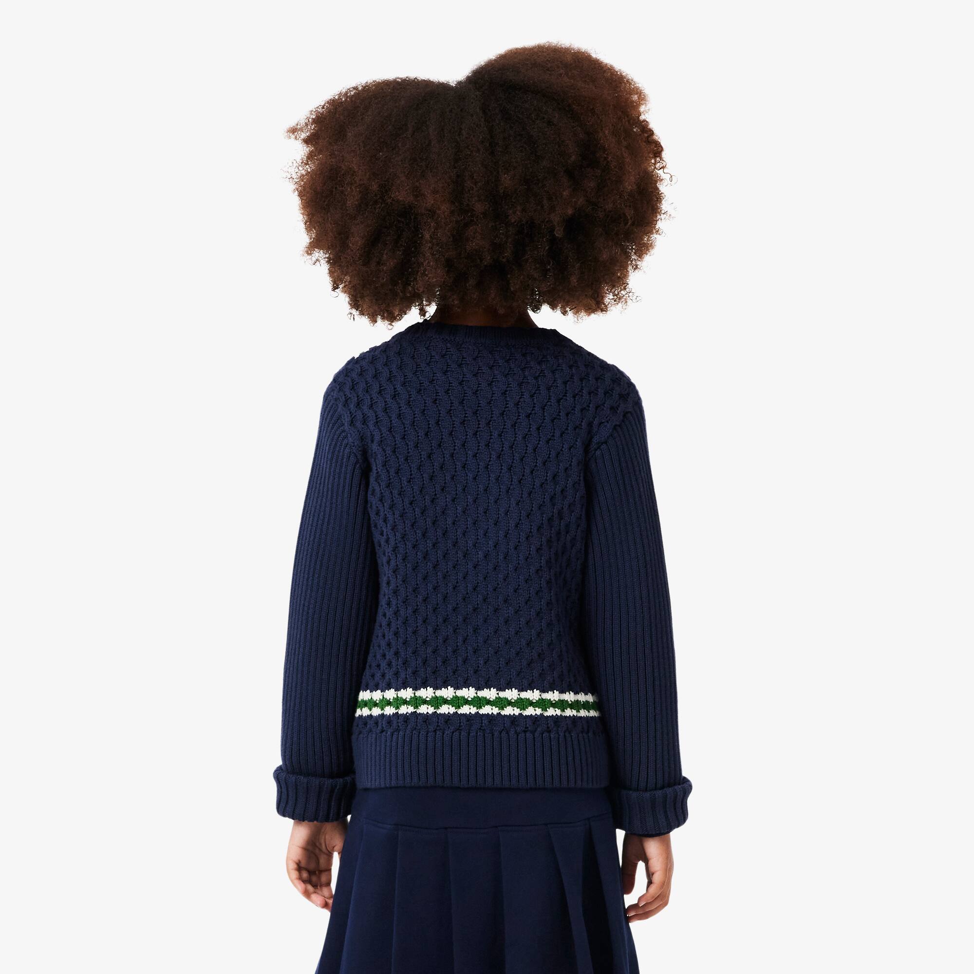 Thumbnail - Lacoste Ärmelloser Pullover aus Baumwolle mit V-Ausschnitt - Navy Blau Size 8 - 8A