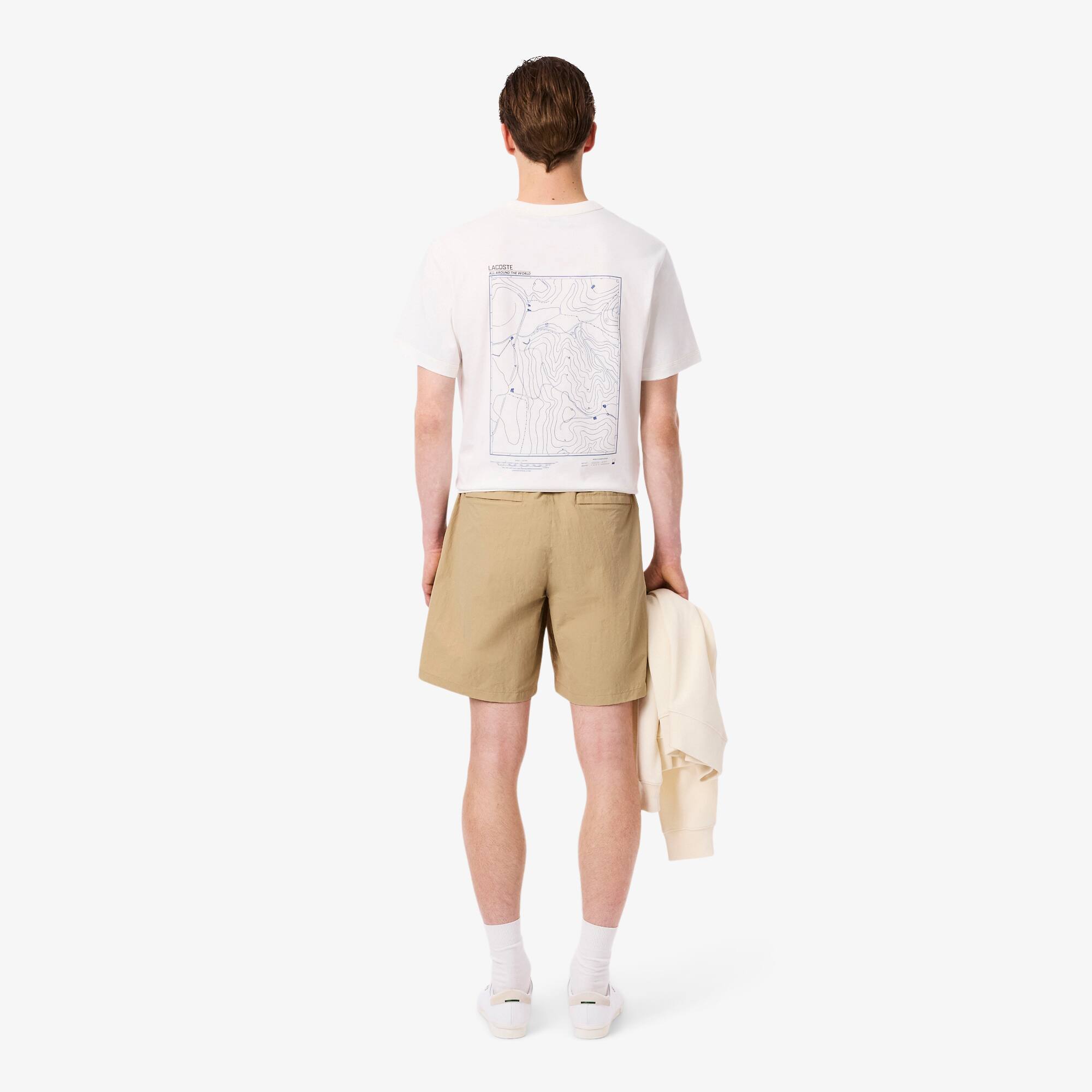 Thumbnail - Lacoste Wasserabweisende und winddichte Shorts aus Nylon - Beige Size M