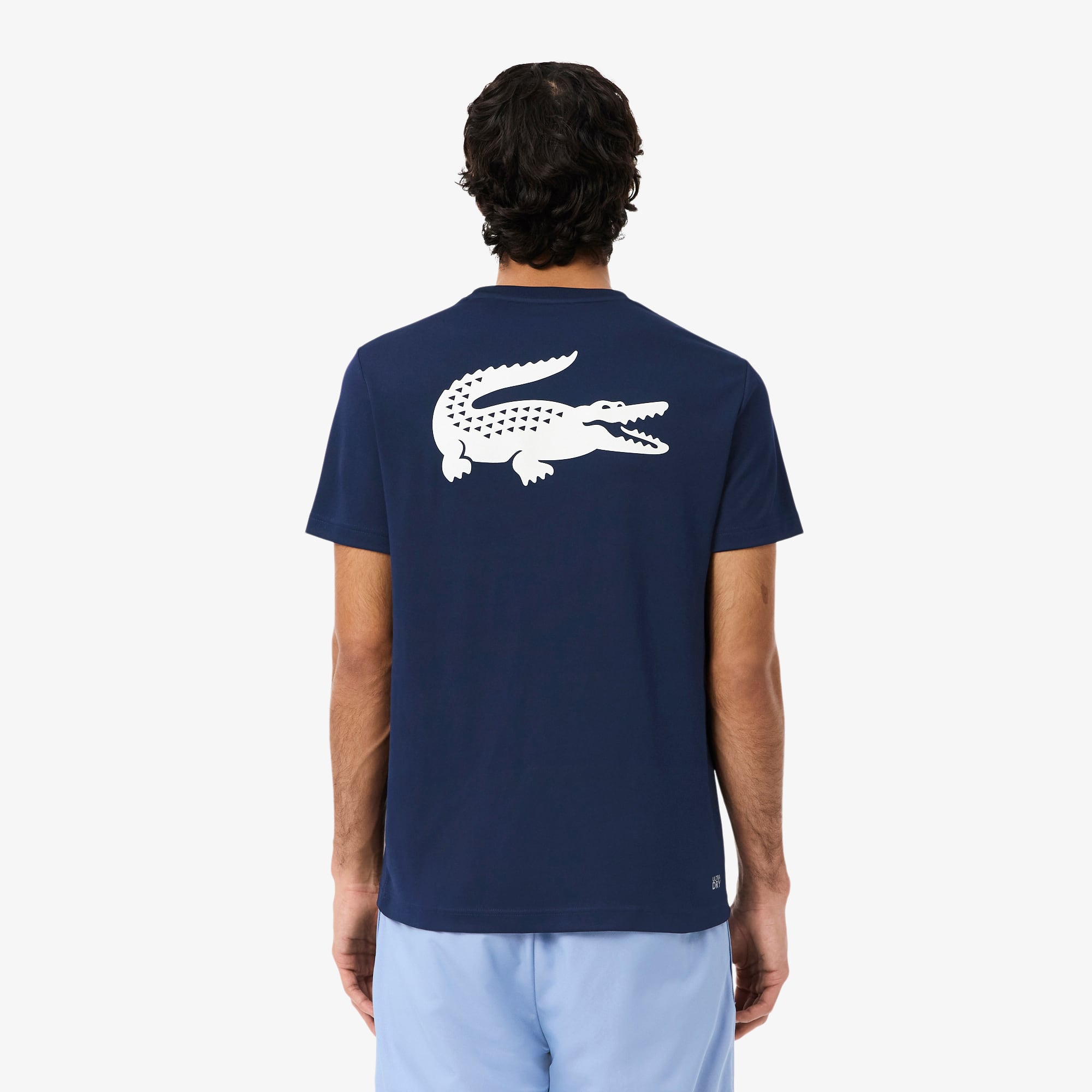 Thumbnail - Lacoste Sport-T-Shirt mit Kroko-Print und Ultra-Dry-Technologie - Navy Blau Size XS