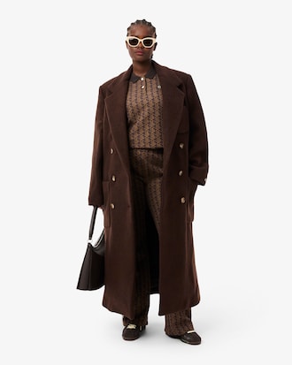 Zweireihiger Wollmantel aus Schurwolle