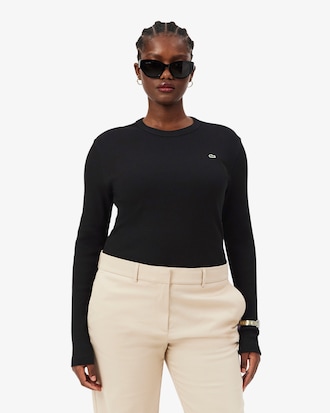 Slim Fit-T-Shirt aus gerippter Baumwolle