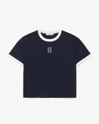 T-Shirt aus Jersey mit gesticktem Badge