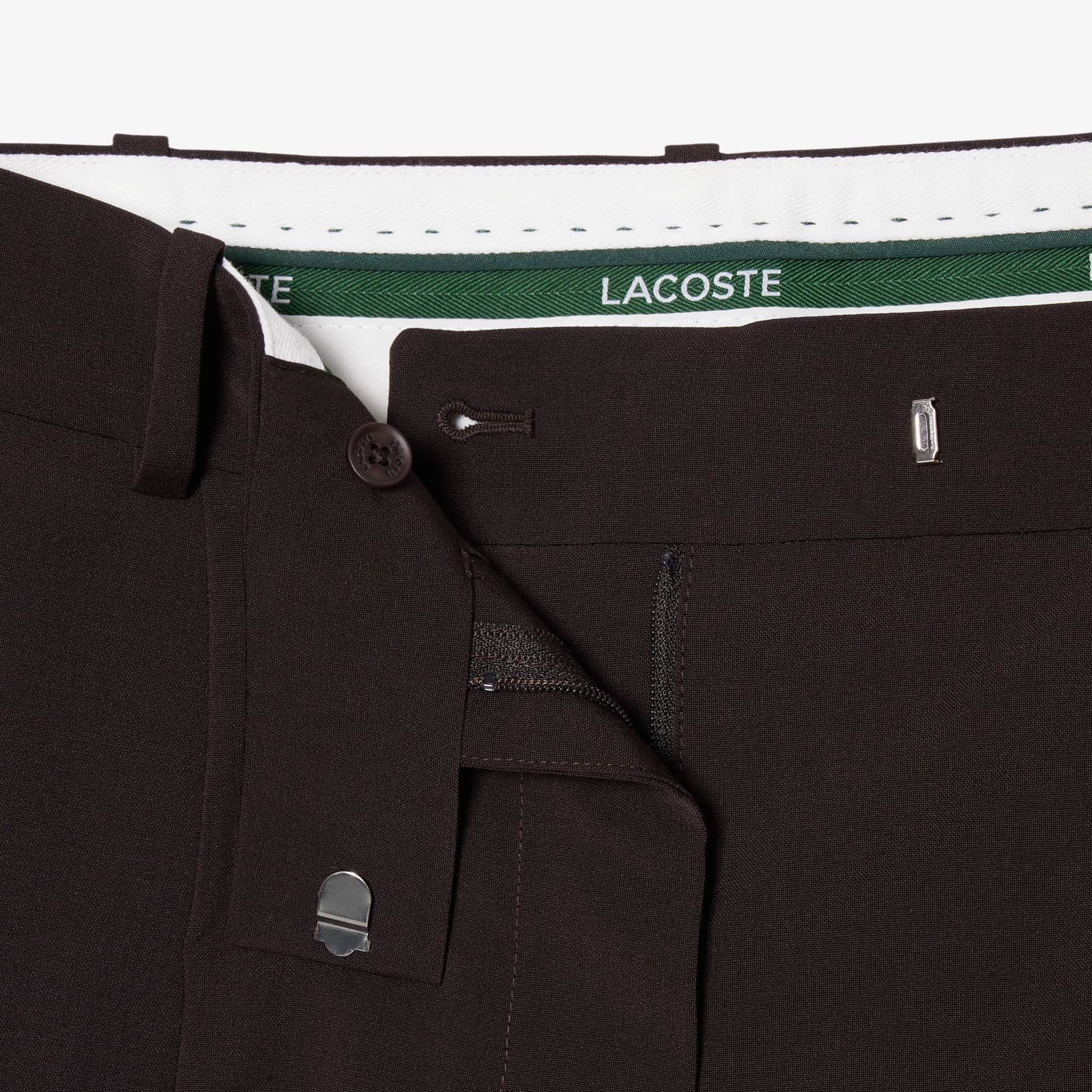 Thumbnail - Lacoste Übergroße Bermudashorts mit Falten aus Wollmischgewebe - Braun Size 36