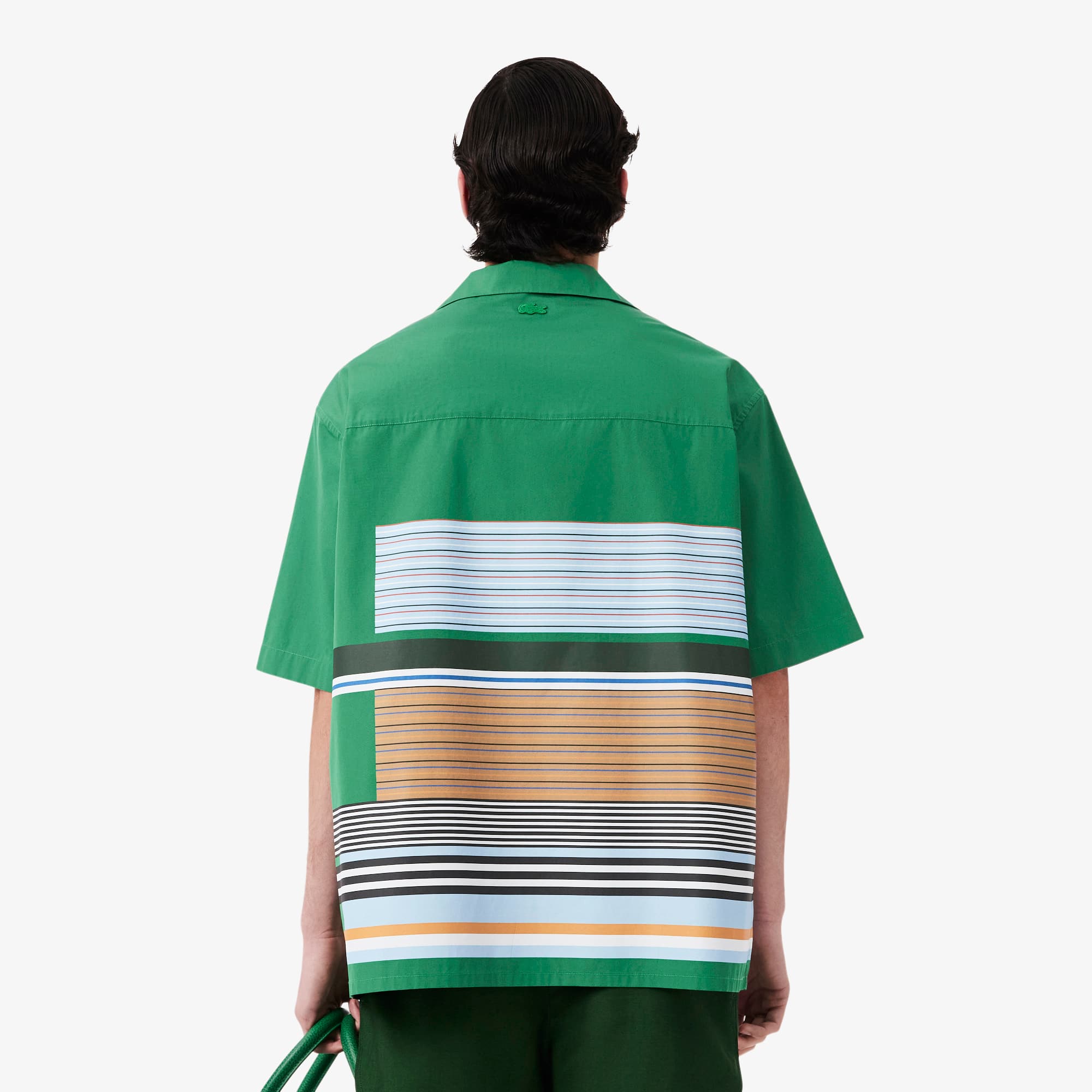 Thumbnail - Lacoste Relaxed Fit-Hemd Runway mit Streifen - Grün / Weiß Size S