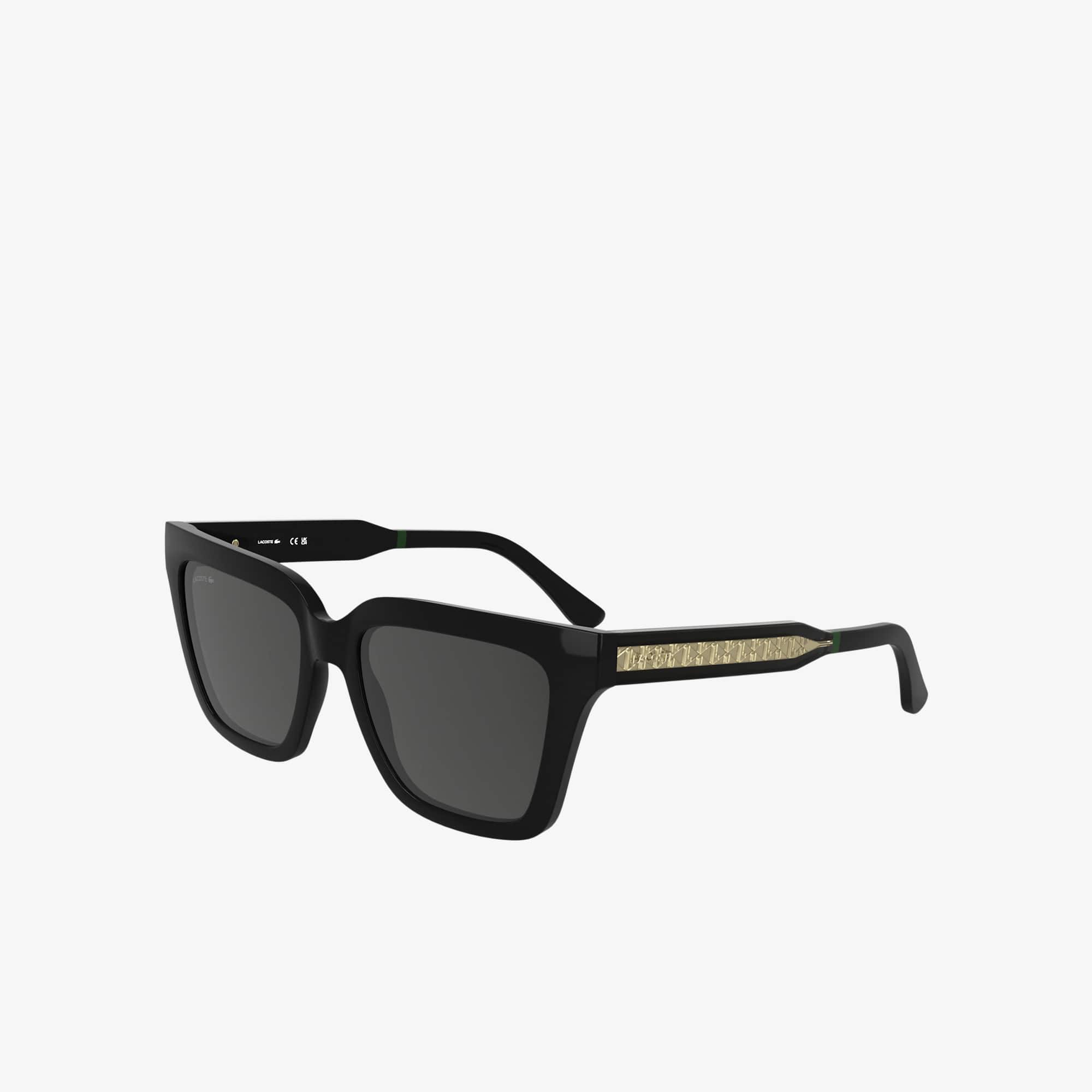 Thumbnail - Lacoste Rechteckige Brille mit Monogramm - BLACK / BLUE / BLACK Size One Size