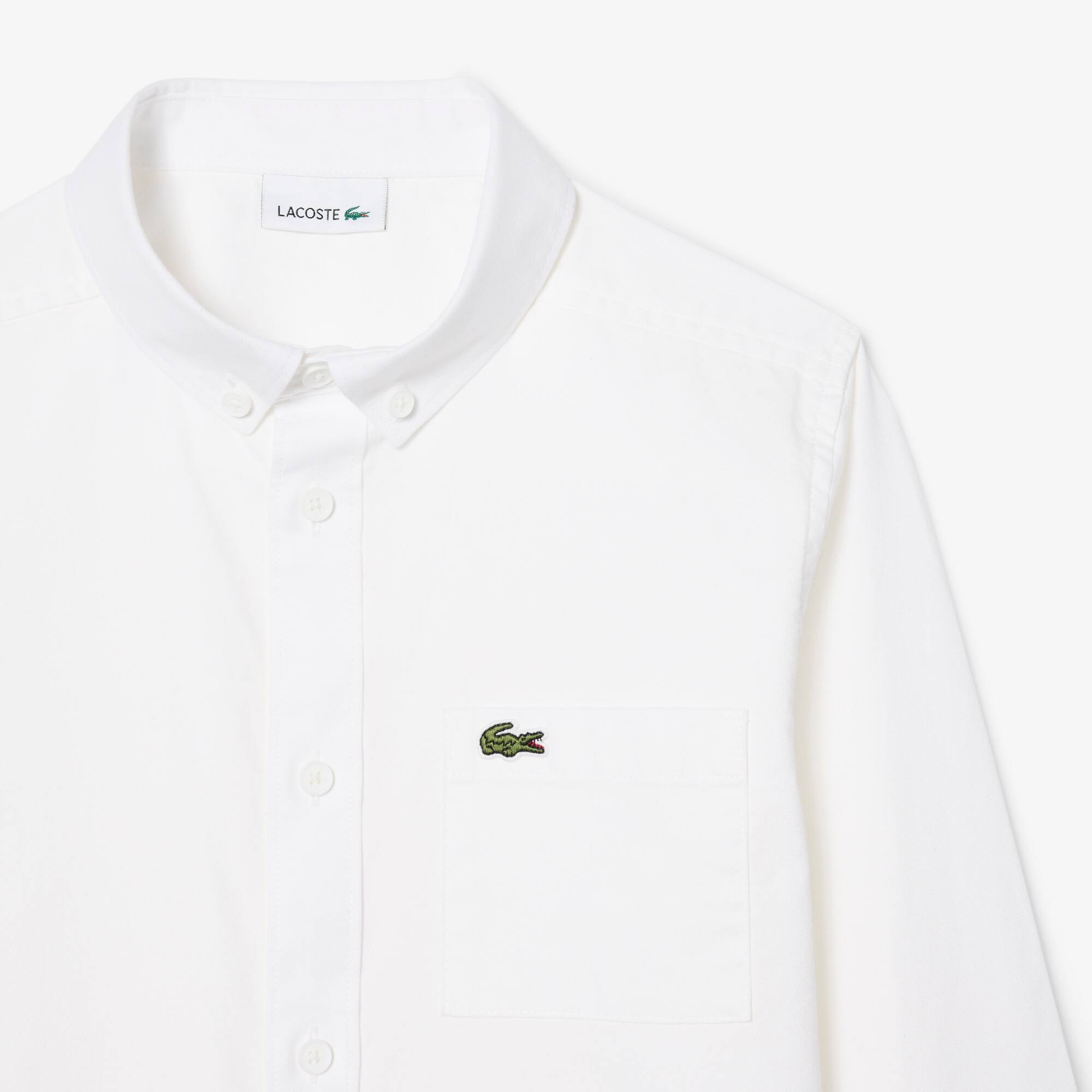 Thumbnail - Lacoste Hemd aus Baumwoll-Oxford mit Brusttasche - Weiß Size 11 - 14A