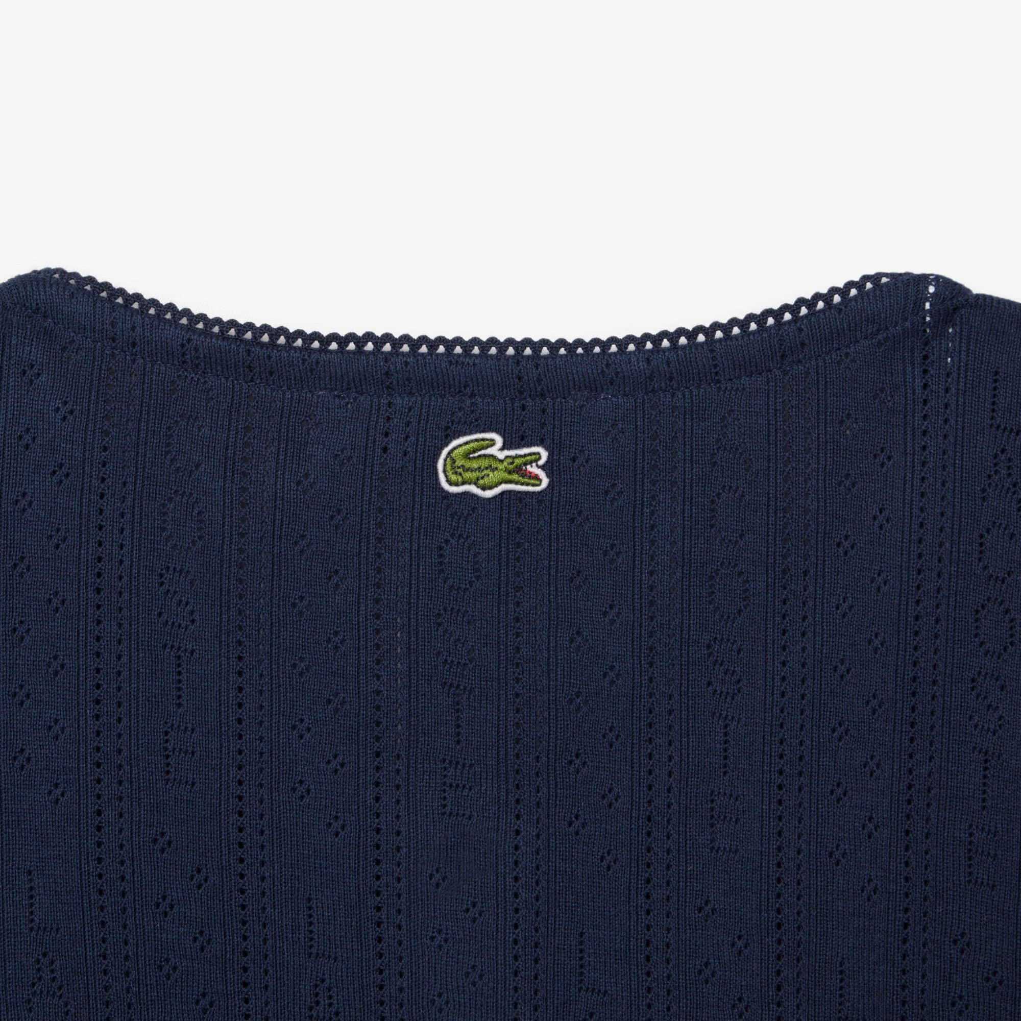 Thumbnail - Lacoste Slim Fit-Cardigan aus Pointelle - Navy Blau Size 42