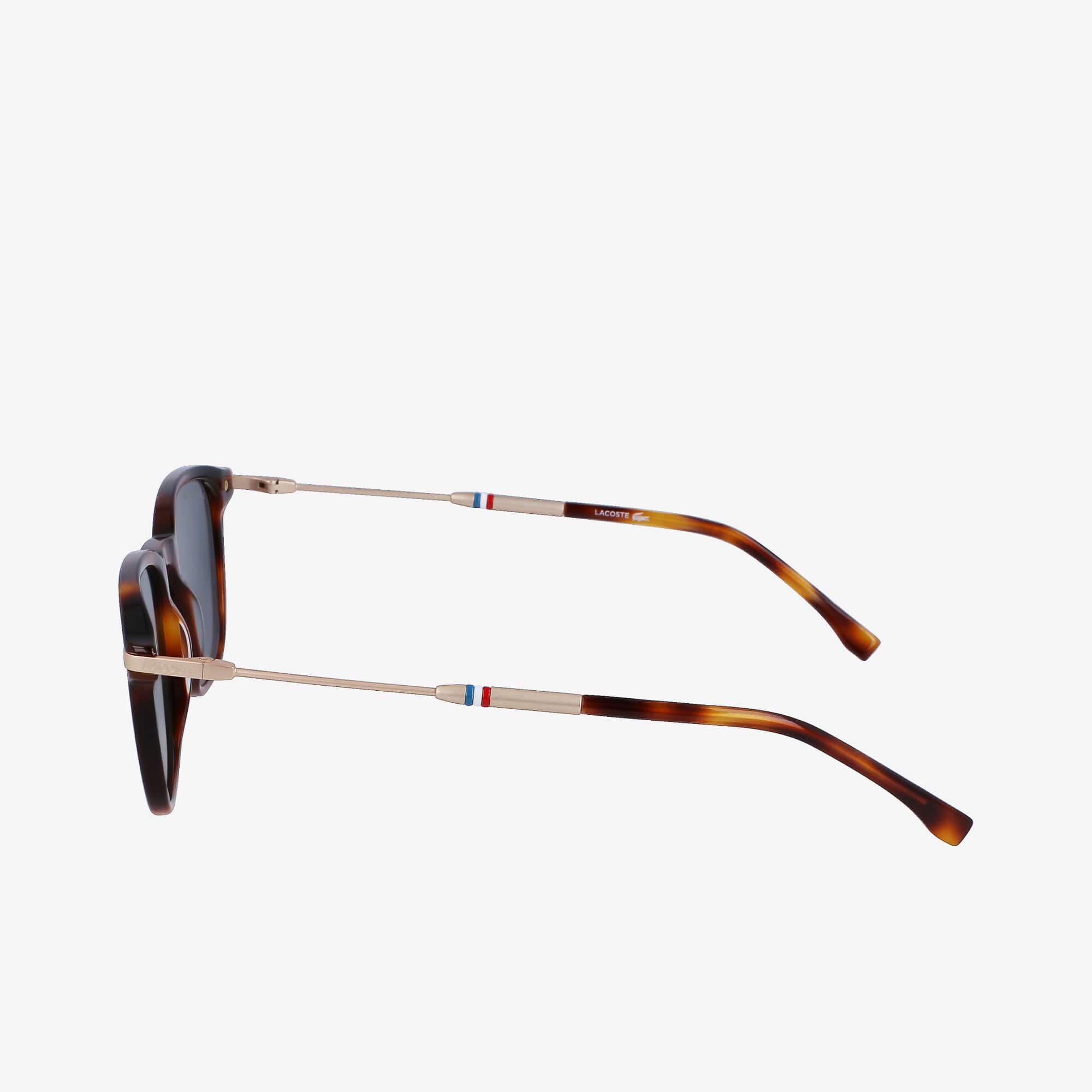 Thumbnail - Lacoste Dreifarbige, rechteckige Acetat-Sonnenbrille - Havana Brown Size One Size