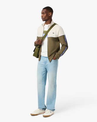 Tennis-Sweatshirt mit Rei&szlig;verschluss und Colorblock-Design