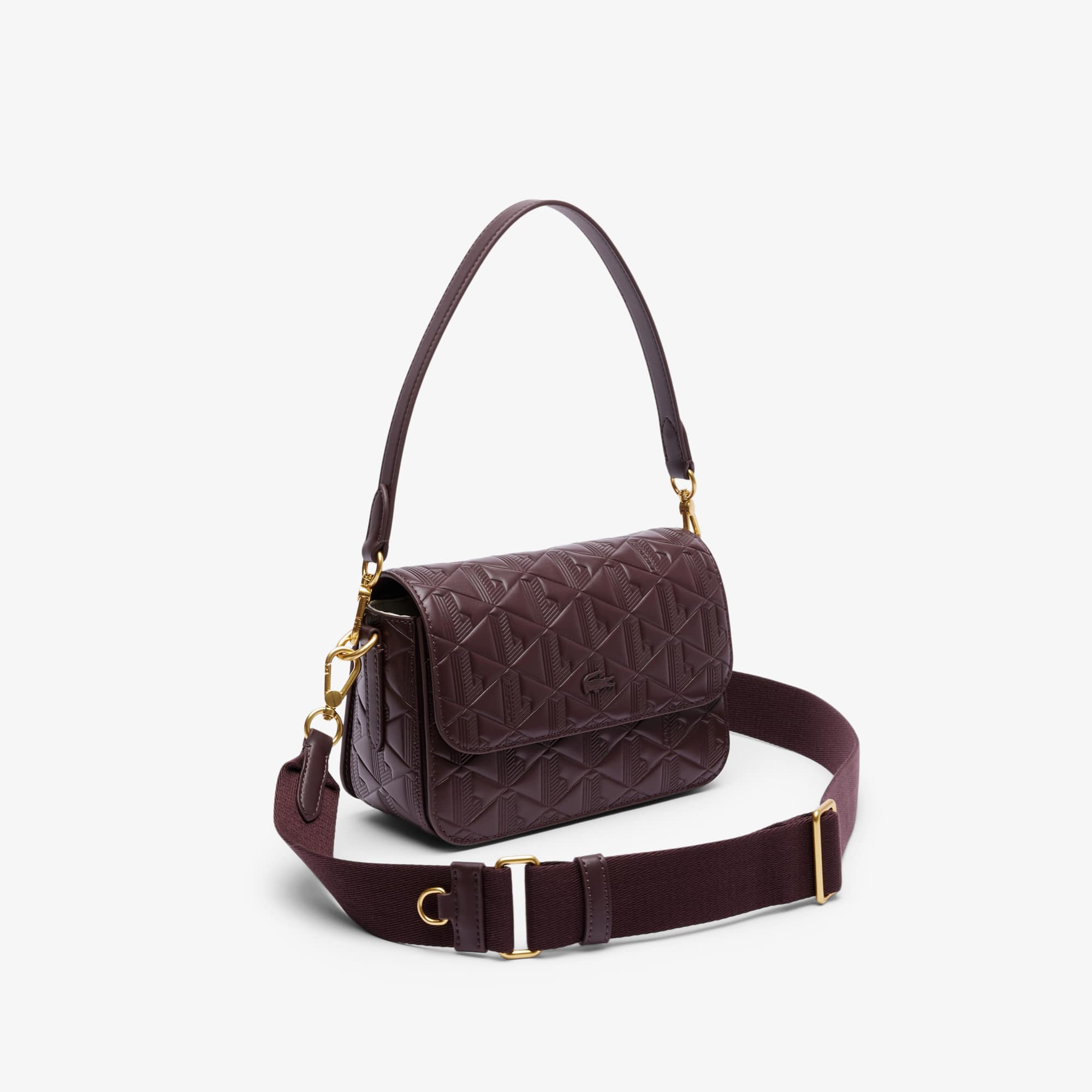 Thumbnail - Lacoste Schultertasche Maheki aus geprägtem Leder - FUDGE Size One Size