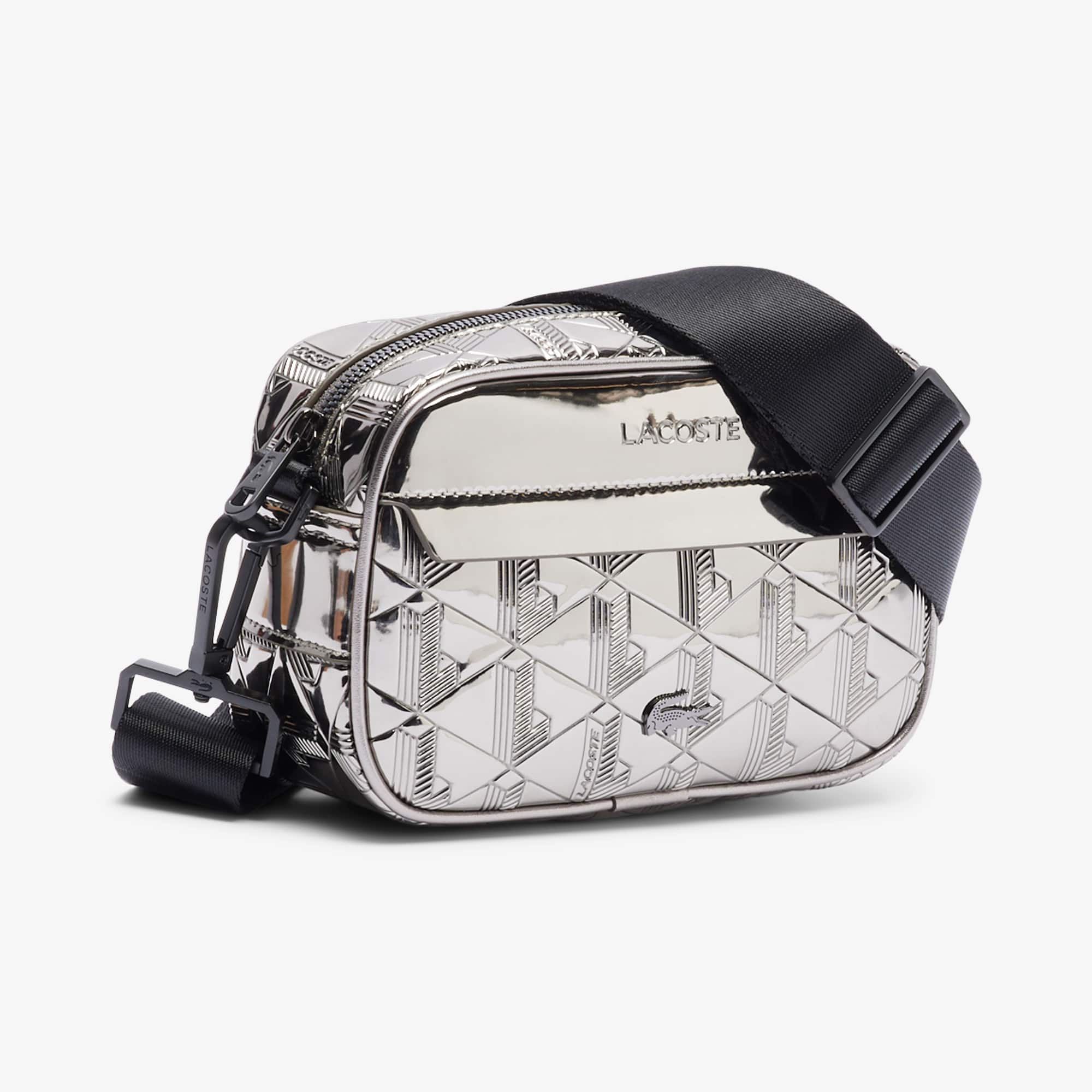 Thumbnail - Lacoste Kleine silberne Reporter-Tasche The Blend - SILVER BLACK Size One Size
