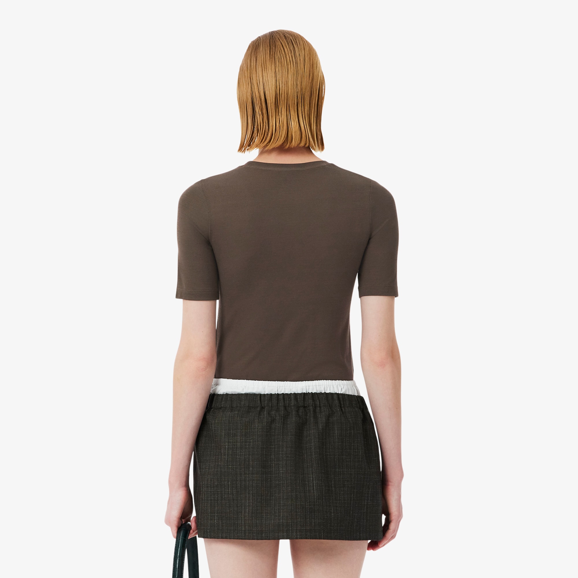 Thumbnail - Lacoste T-Shirt Runway aus Piqué-Seide - Braun Size M