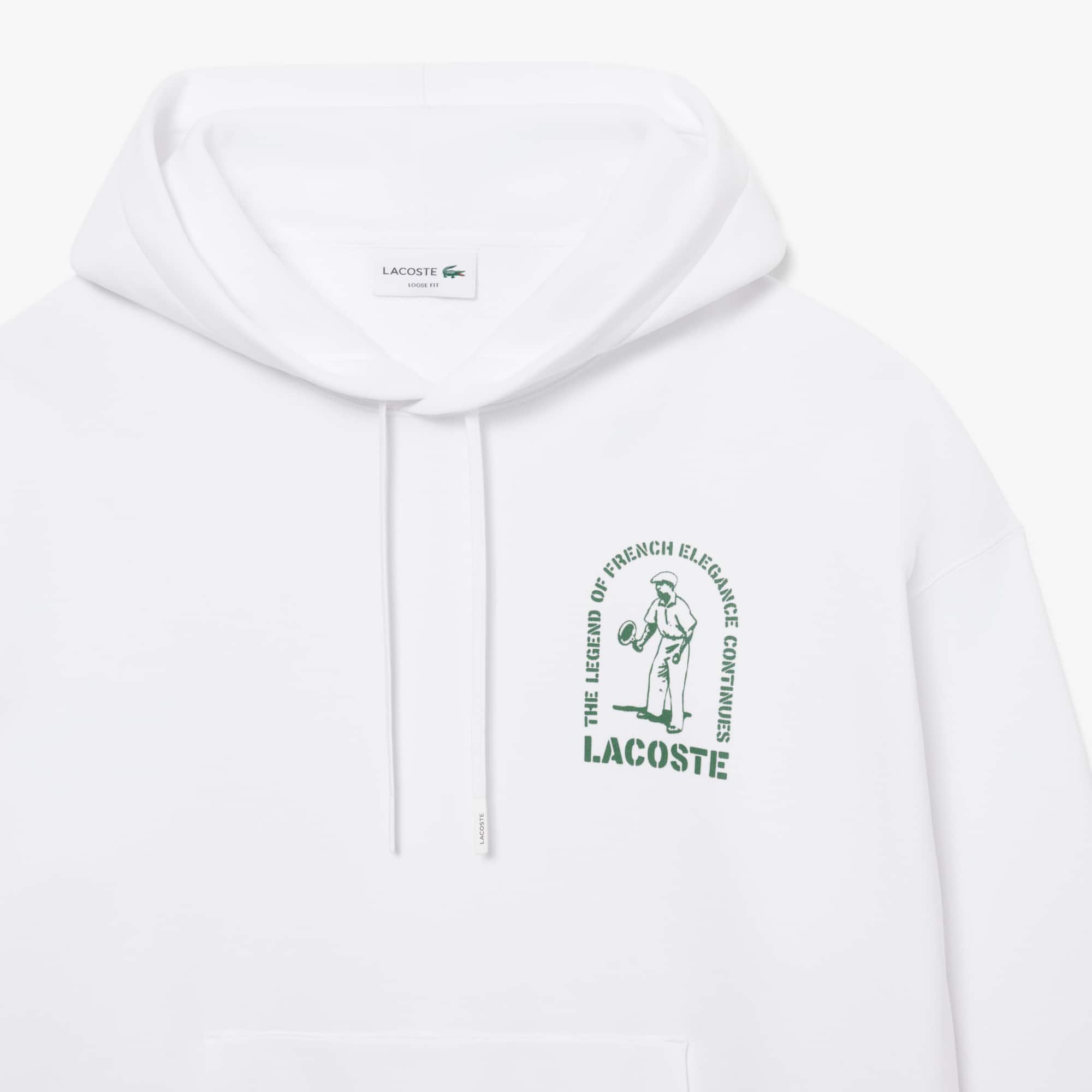 Thumbnail - Lacoste Loose Fit-Hoodie mit Print - Weiß Size M