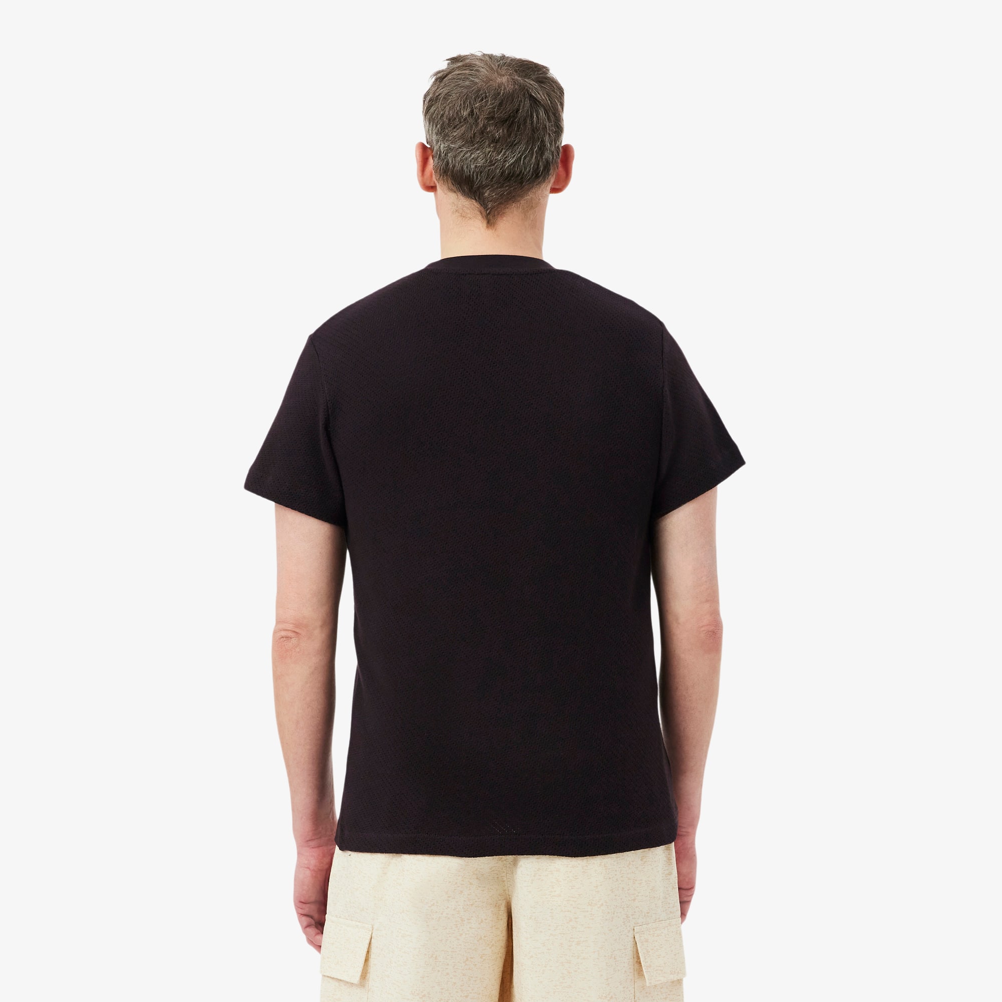 Thumbnail - Lacoste T-Shirt aus Baumwollspitze - Braun Size L