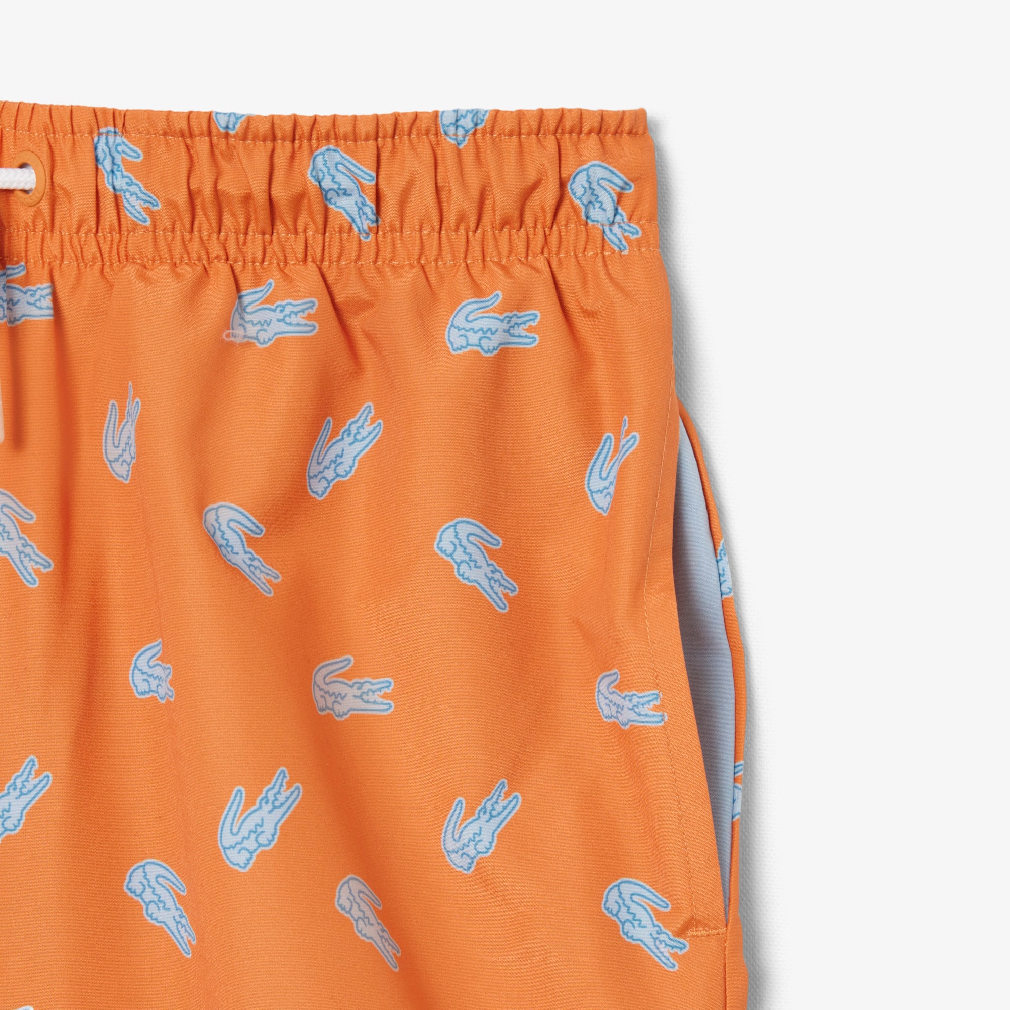 Thumbnail - Lacoste Einfarbige Badehose aus Taft - Orange Size 10 - 12A