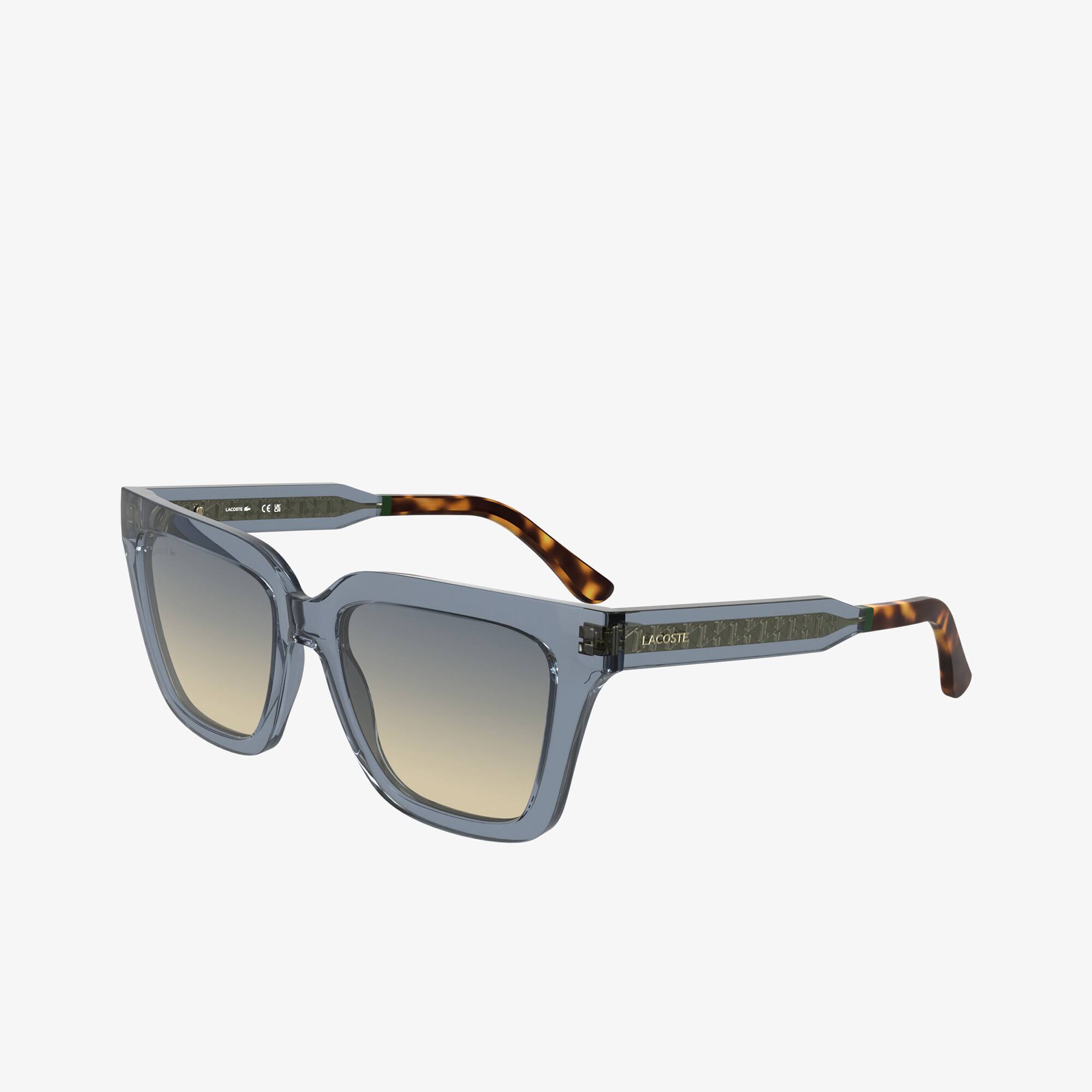 Thumbnail - Lacoste Rechteckige Brille mit Monogramm - TRANSPARENT LIGHT GREY Size One Size