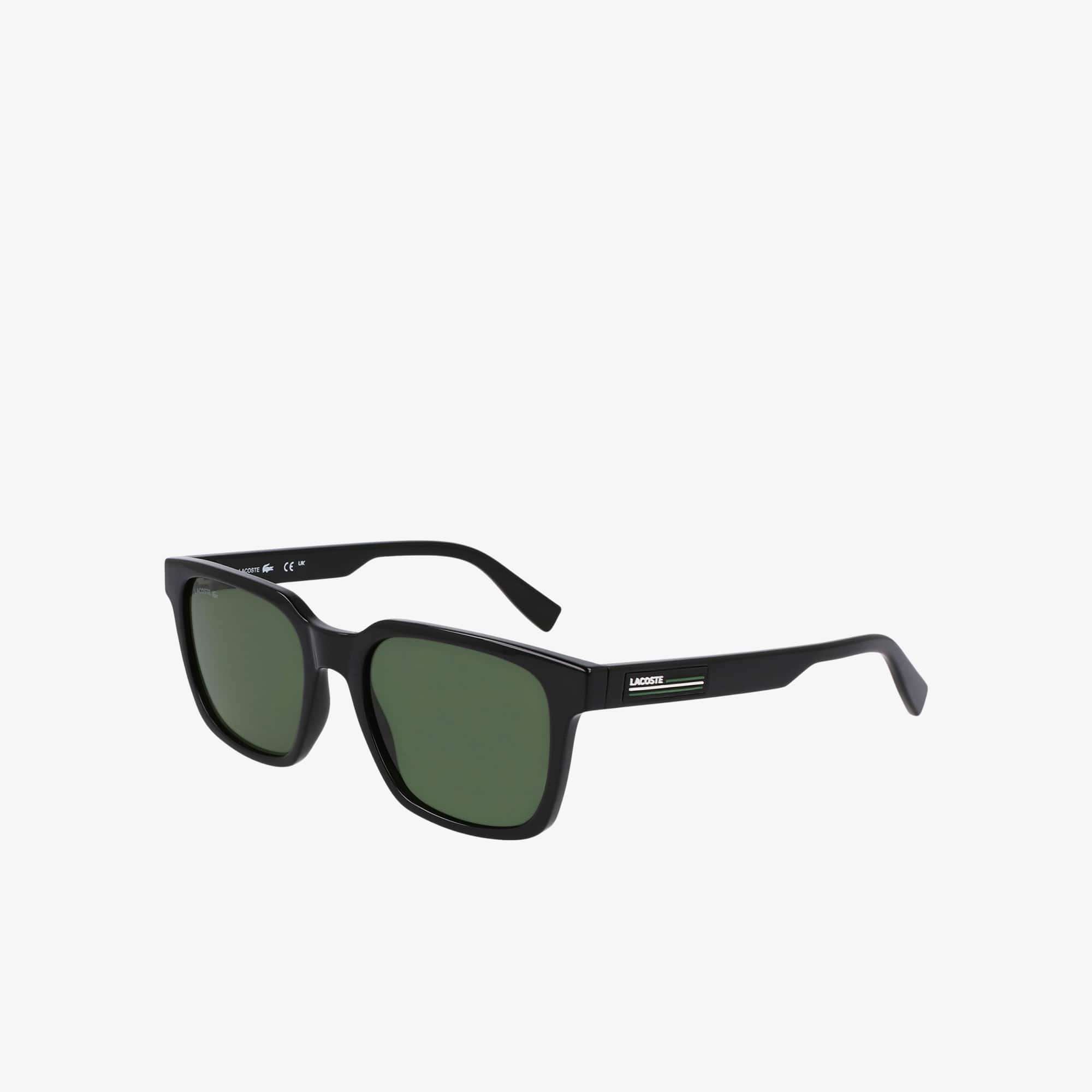 Thumbnail - Lacoste Rechteckige Sonnenbrille Rubbery Stripes - BLACK / BLUE / BLACK Size One Size