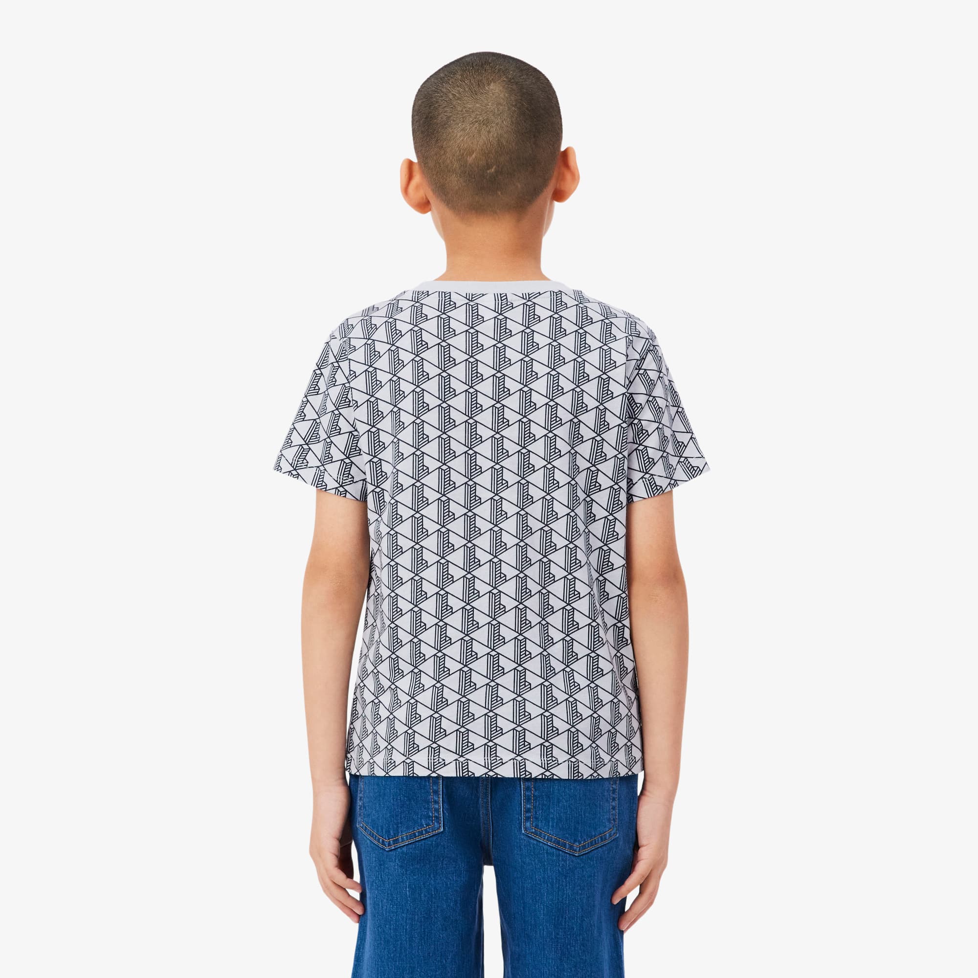 Thumbnail - Lacoste T-Shirt aus Baumwolle mit Monogramm - Hellgrau Size 12 - 16A